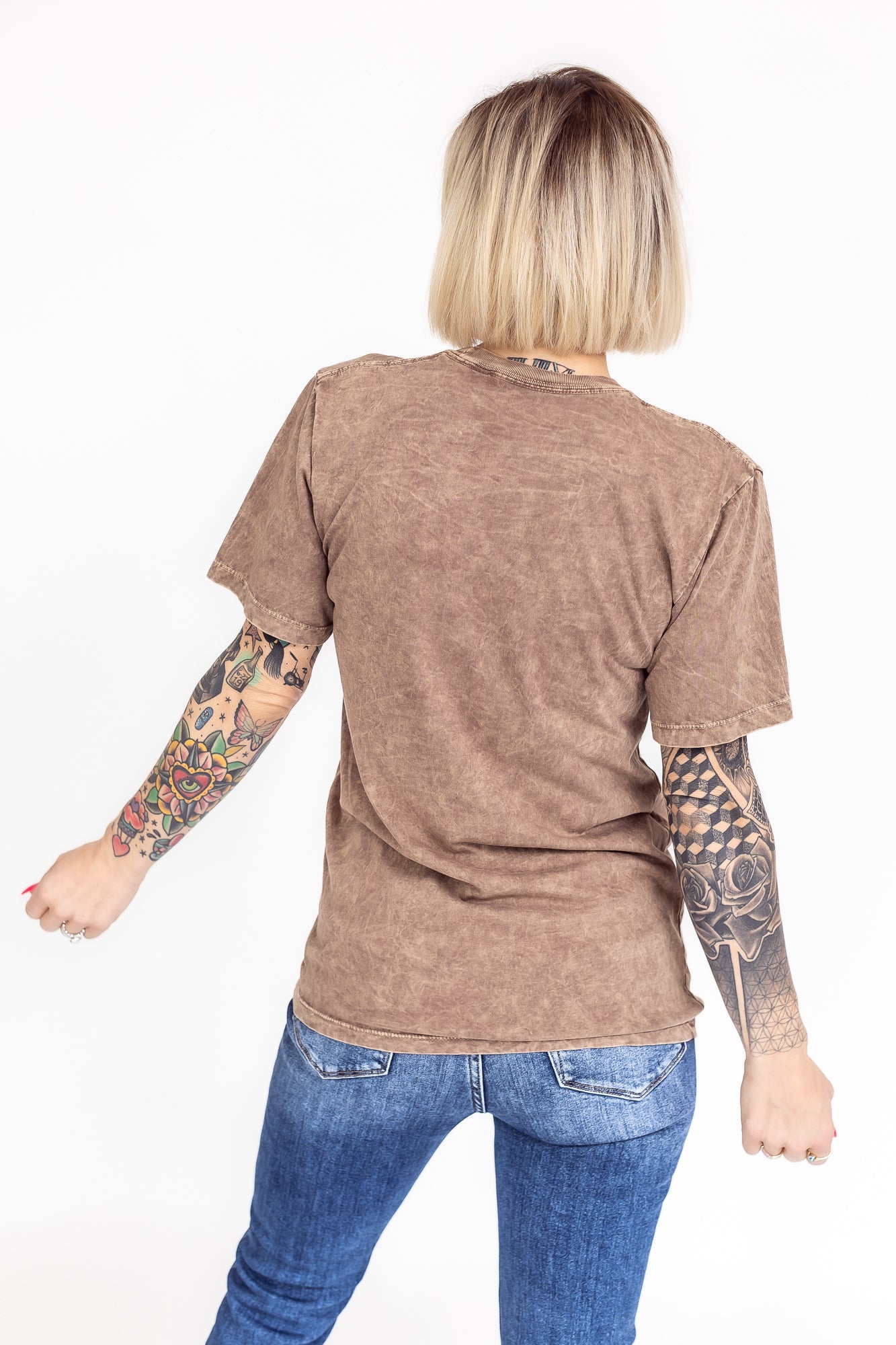 We Are All In This Together Mocha Mineral Wash Graphic Tee -T132