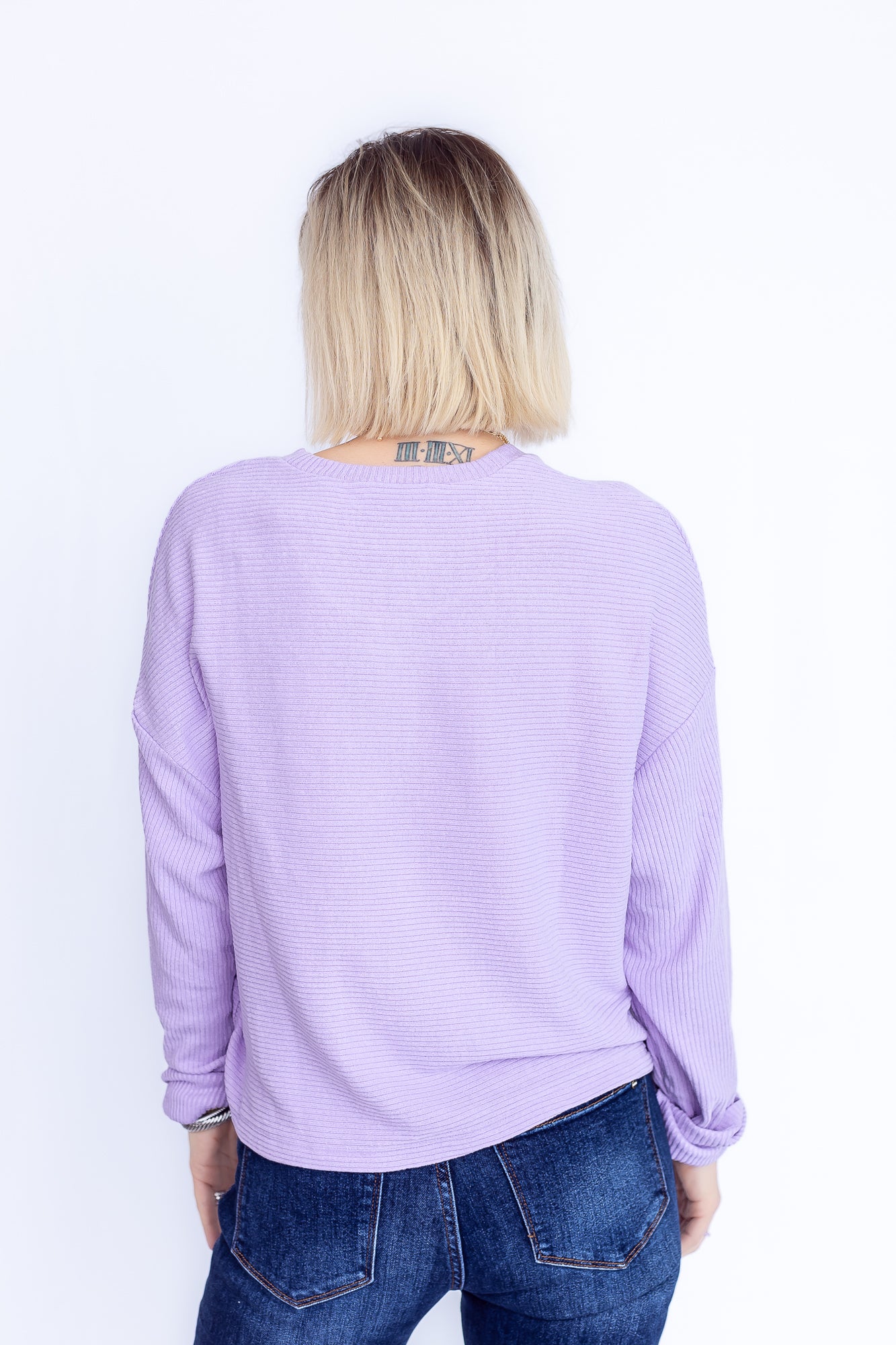 Easy Day Taro Purple Ribbed Long Sleeve -T155