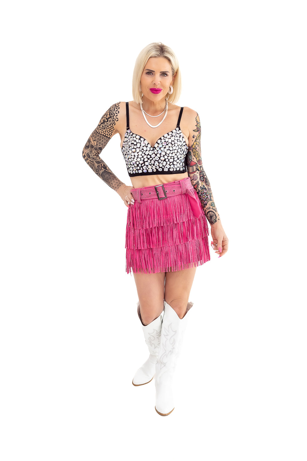 Kat Call Red Fringe Skort with Rhinestones - P19