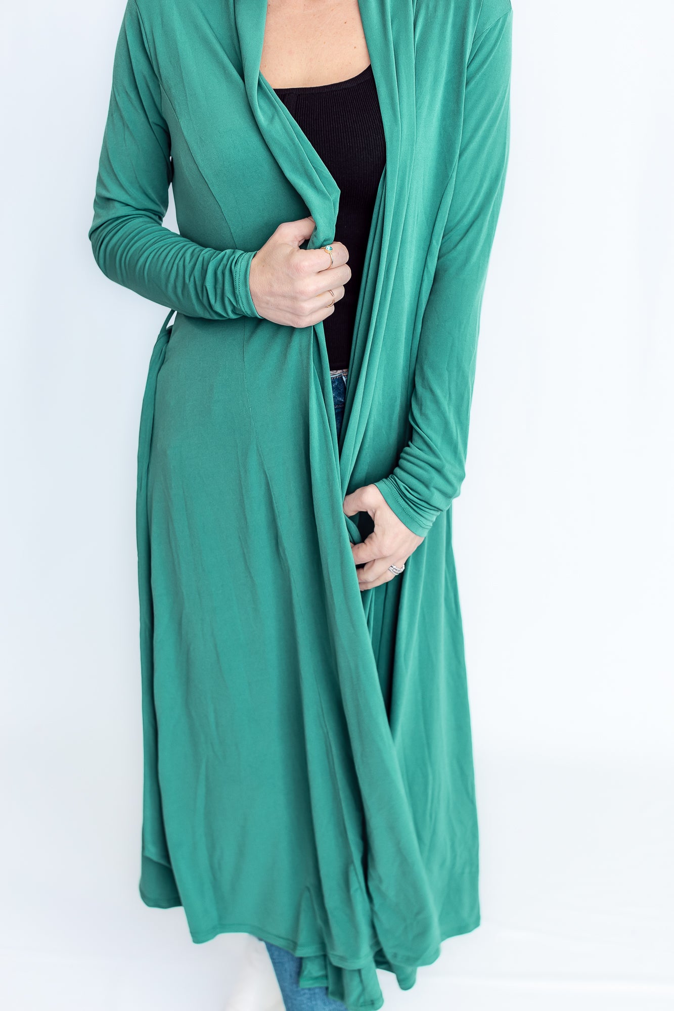 Chic Babe Long Emerald Cardigan- O38