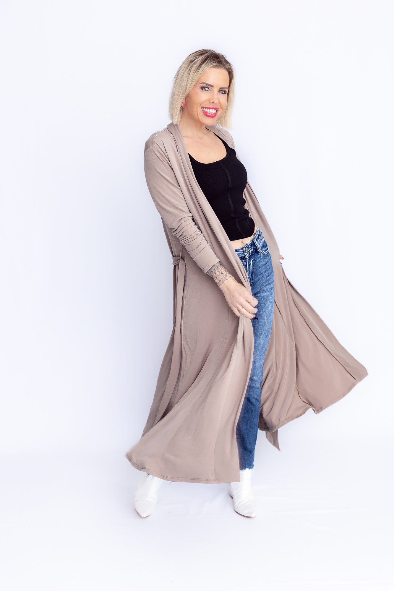 Chic Babe Long Tan Cardigan- O39