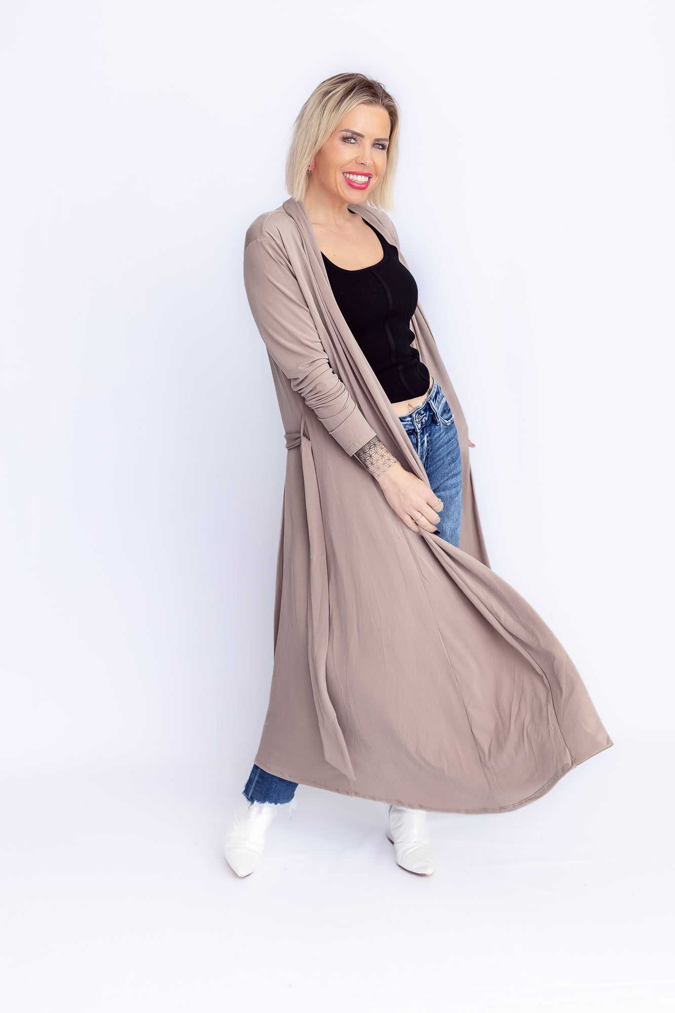 Chic Babe Long Tan Cardigan- O39