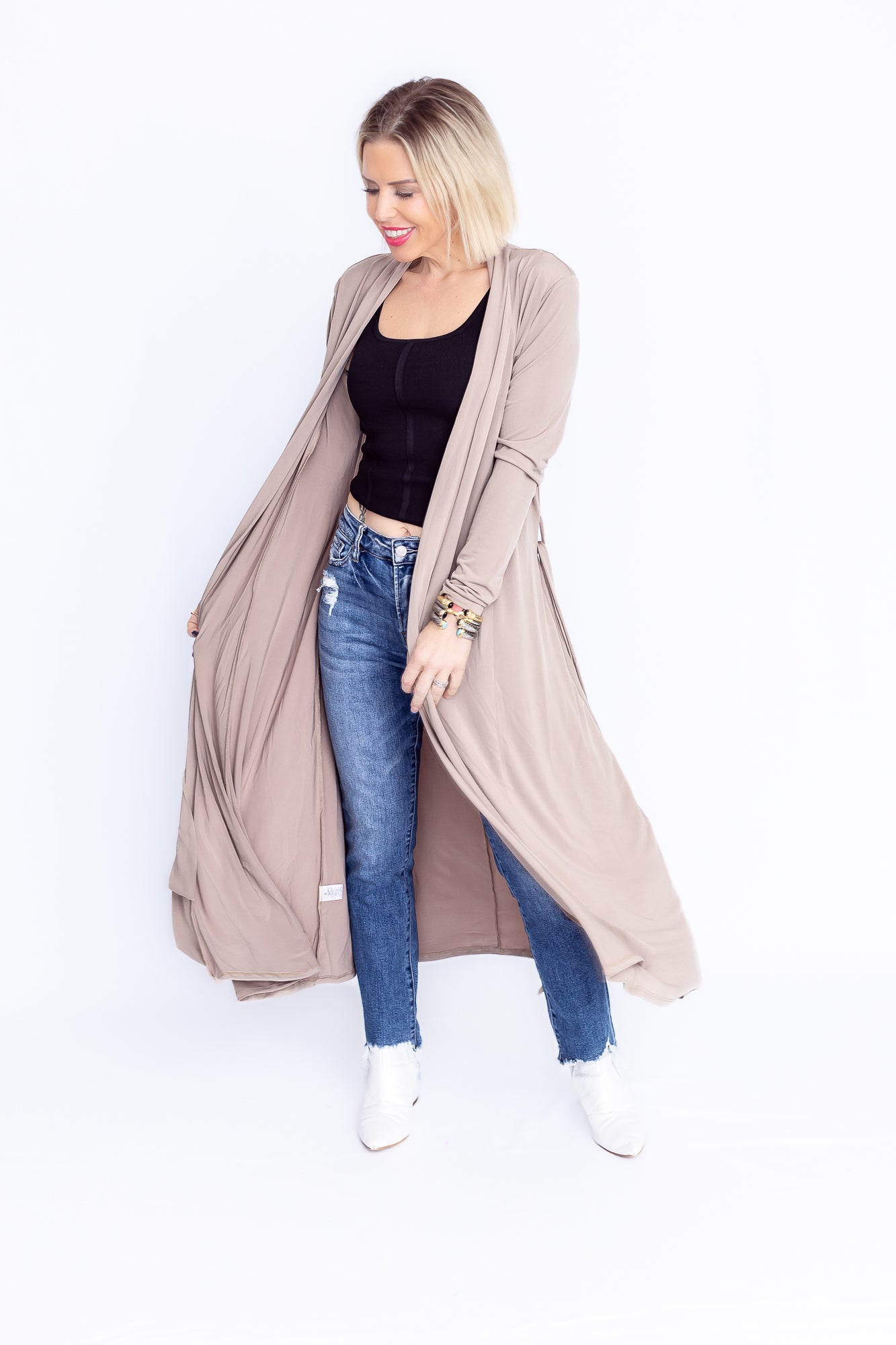 Chic Babe Long Tan Cardigan- O39