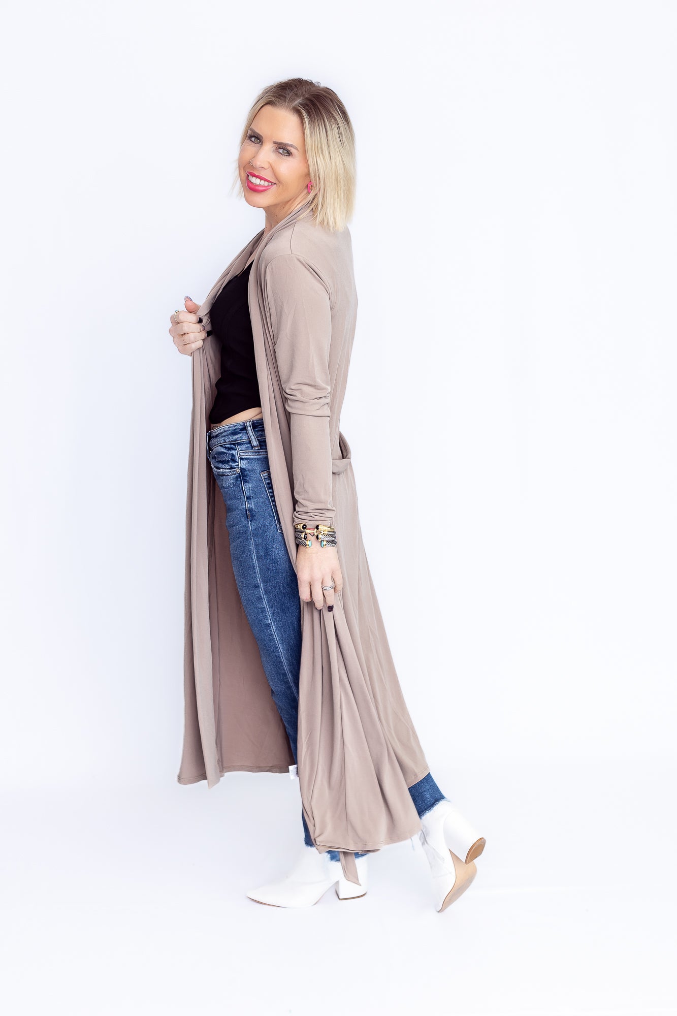 Chic Babe Long Tan Cardigan- O39