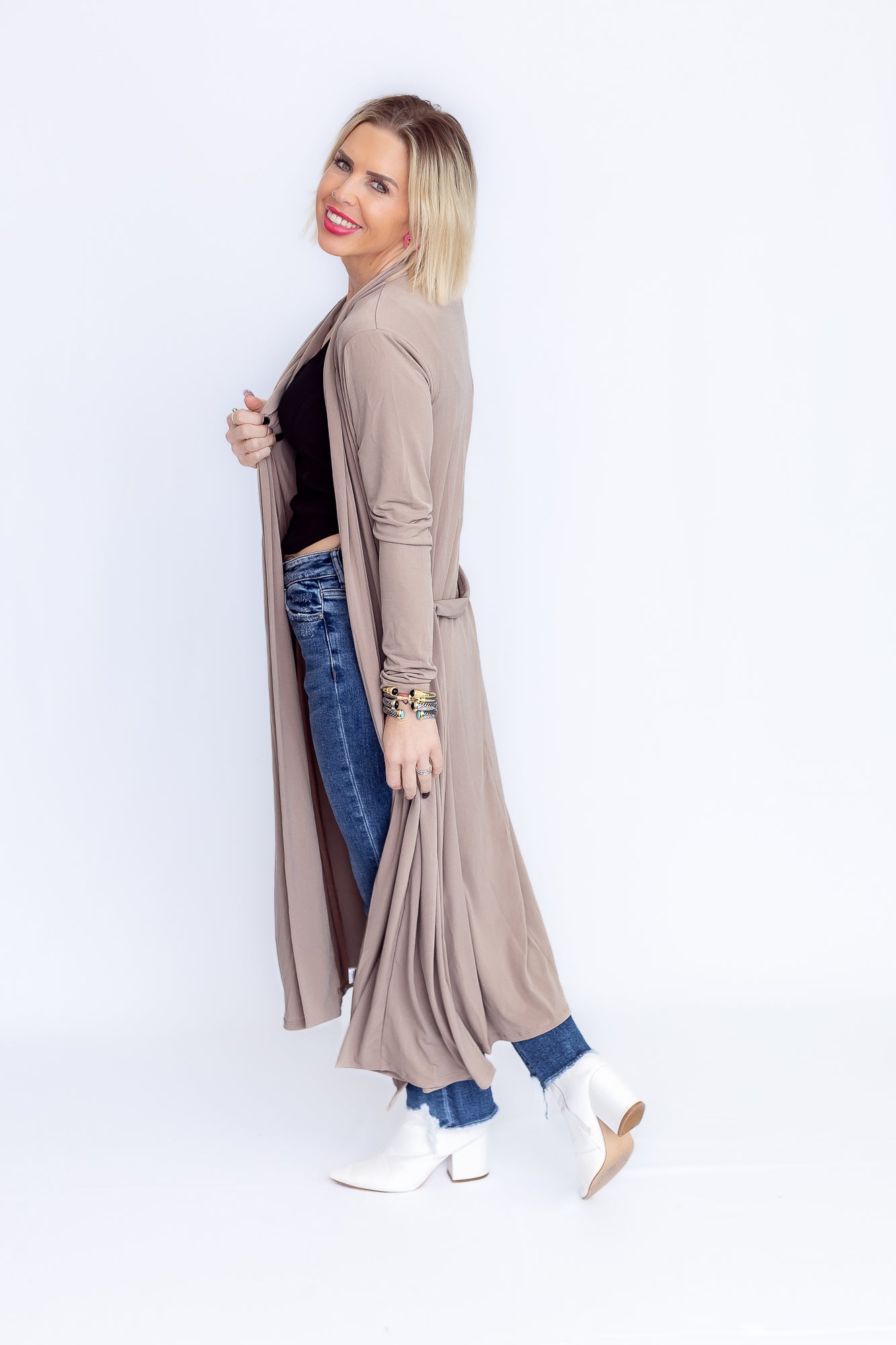 Chic Babe Long Tan Cardigan- O39