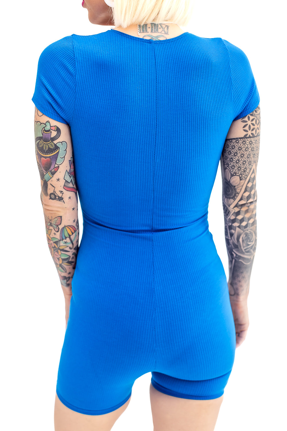 The Perfect Day Royal Blue Quarter Zip One Piece -A06