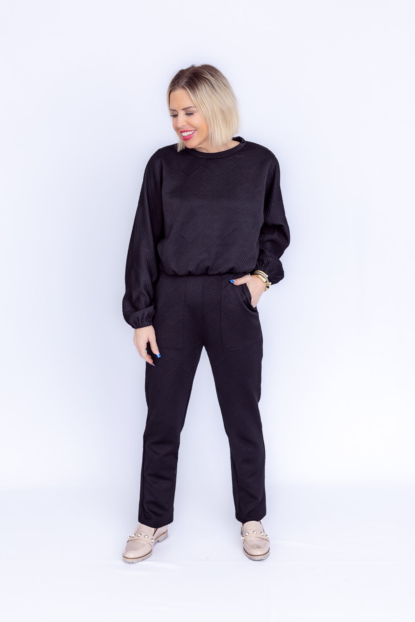 Cozy Chic Black Lounge Pants- P36