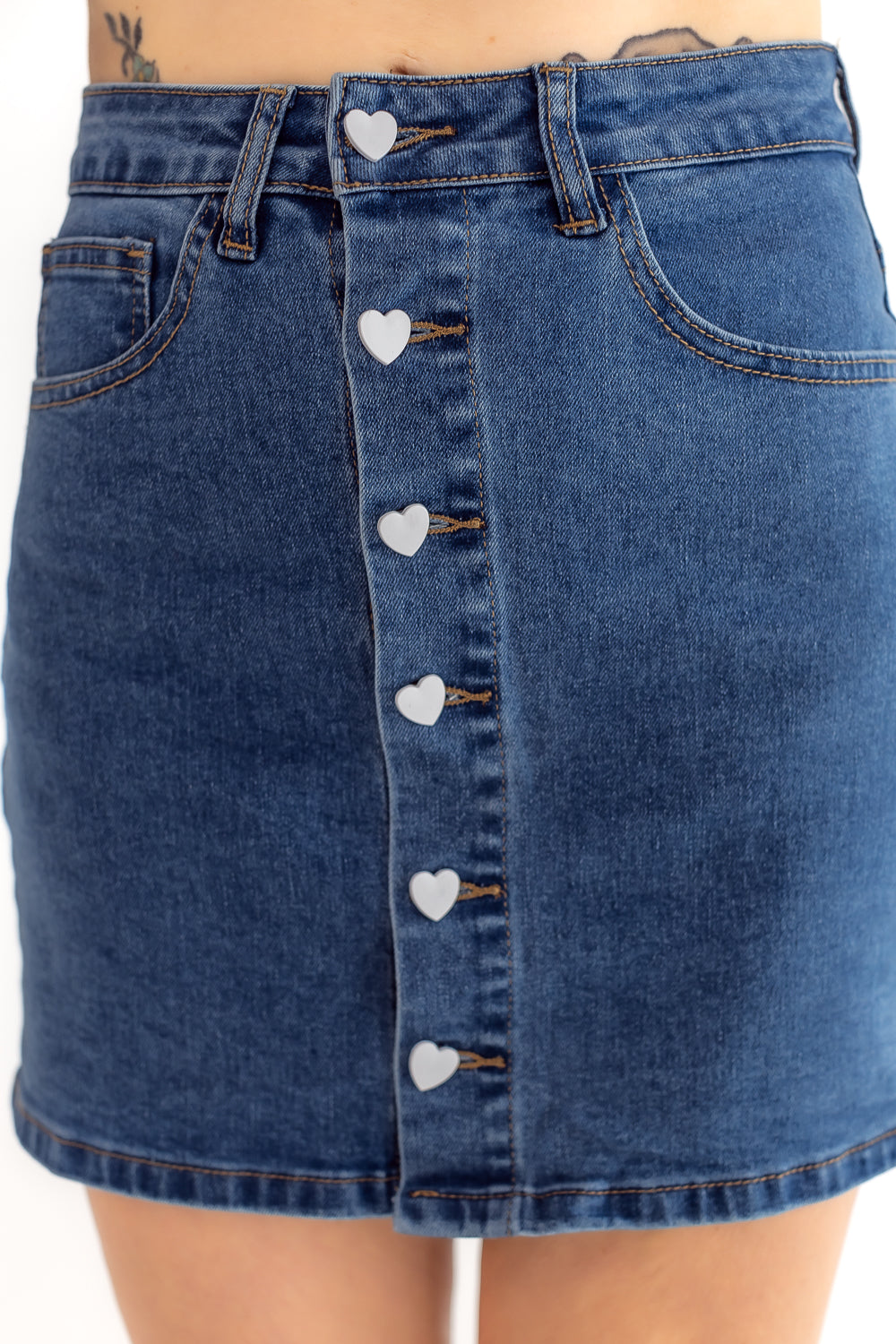 Heart Stopper Denim Skirt -P06