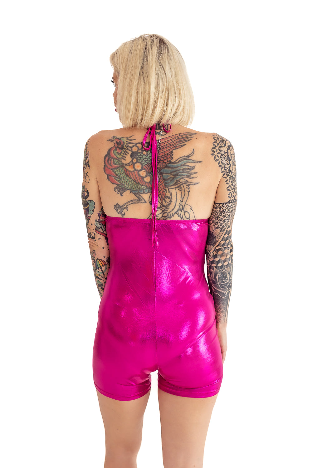 The Purrfect Bodysuit Metallic Pink Meow Collection -T59