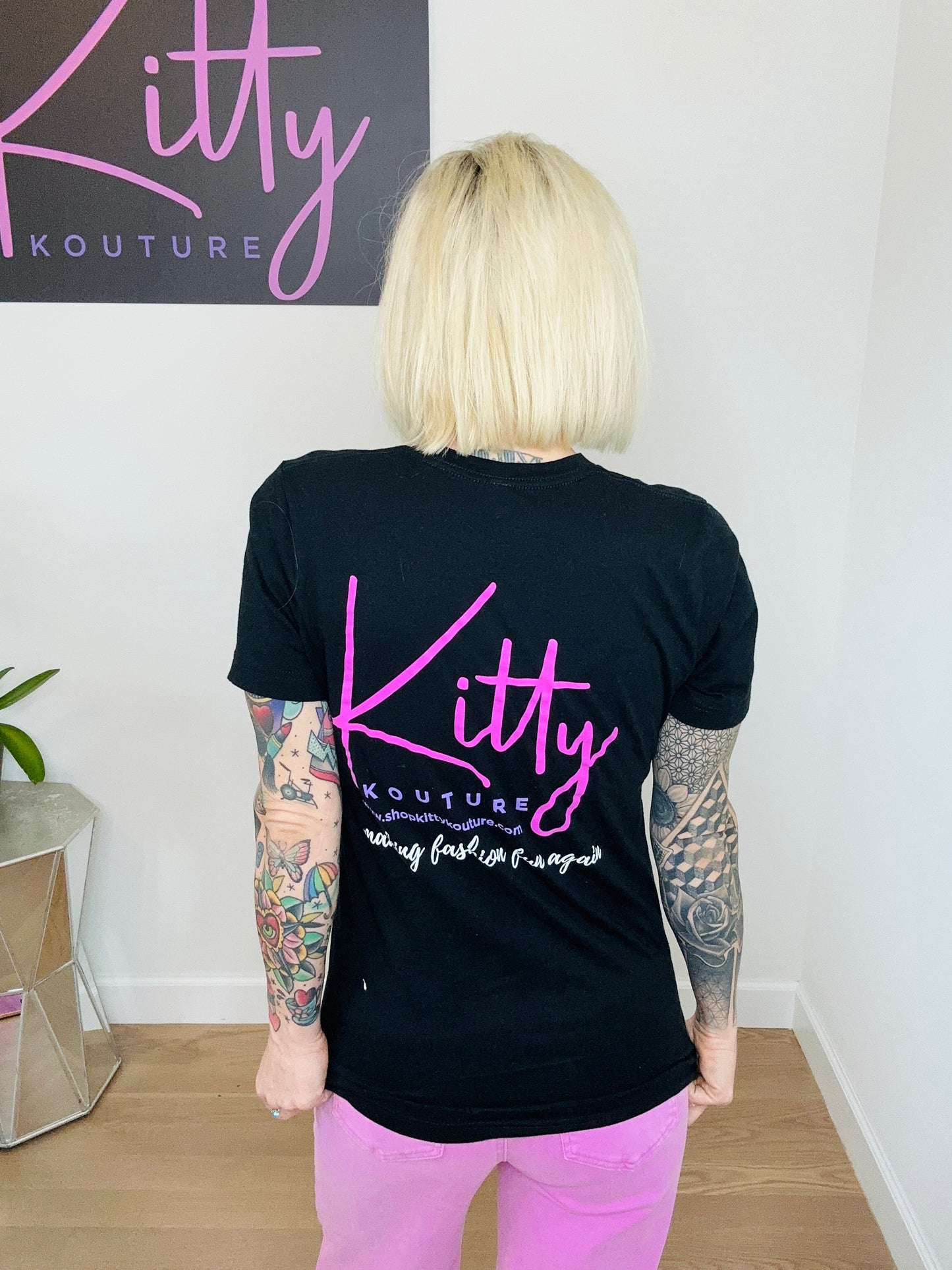 Kitty Kouture Black Custom Graphic Tee - T86