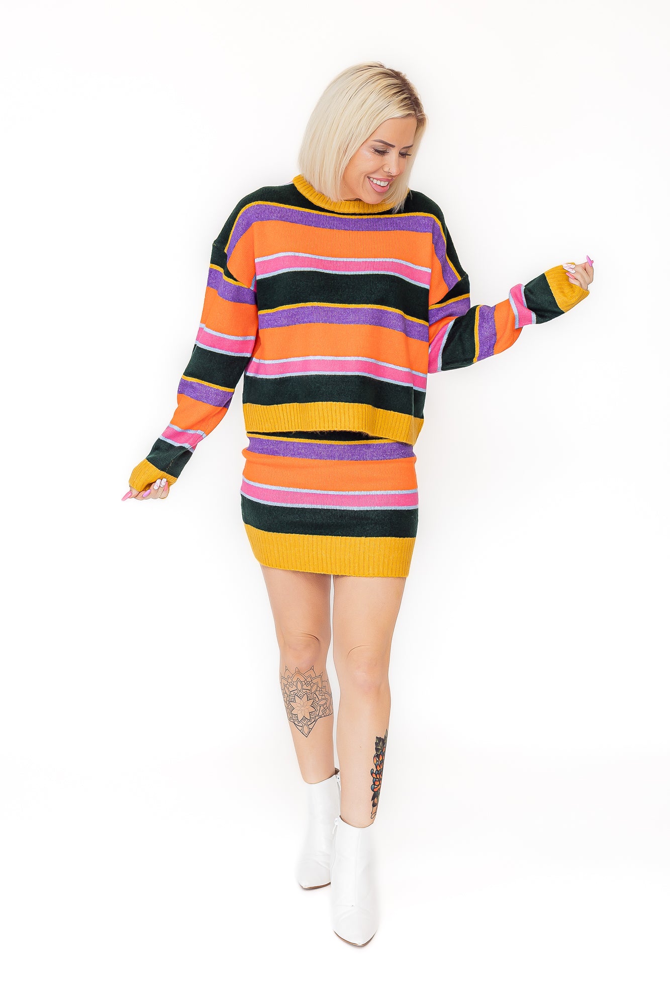 Color Pop High waisted Sweater Skirt - P16