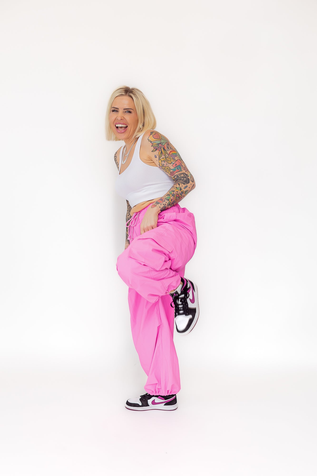 Kitty Cargo's Hot Pink Cargo Drawstring Pants -P15