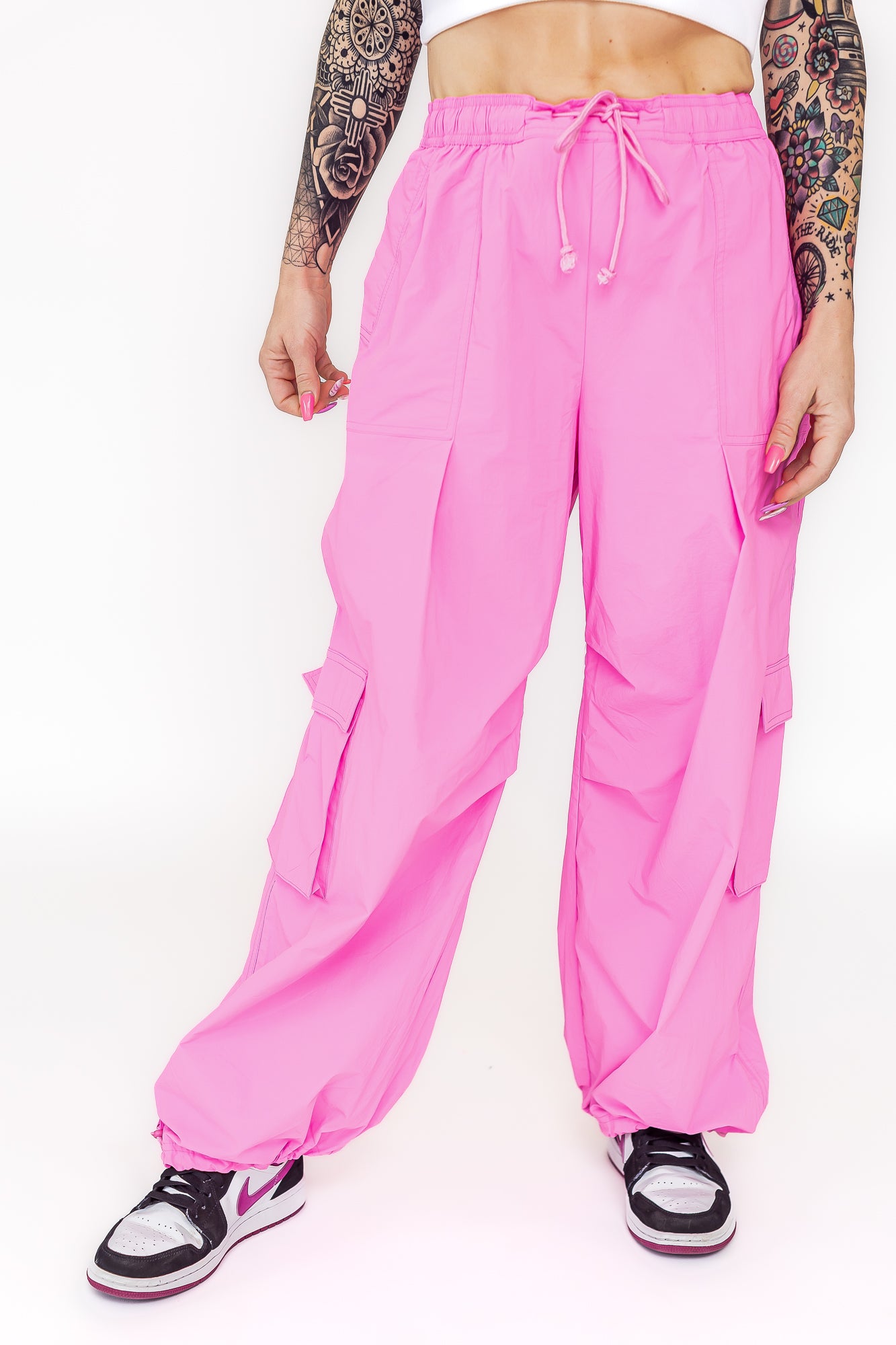 Kitty Cargo's Hot Pink Cargo Drawstring Pants -P15