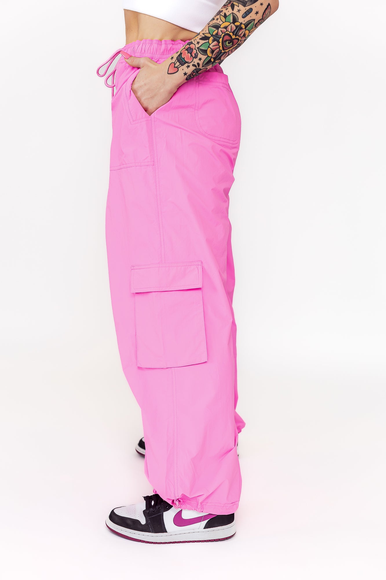 Kitty Cargo's Hot Pink Cargo Drawstring Pants -P15