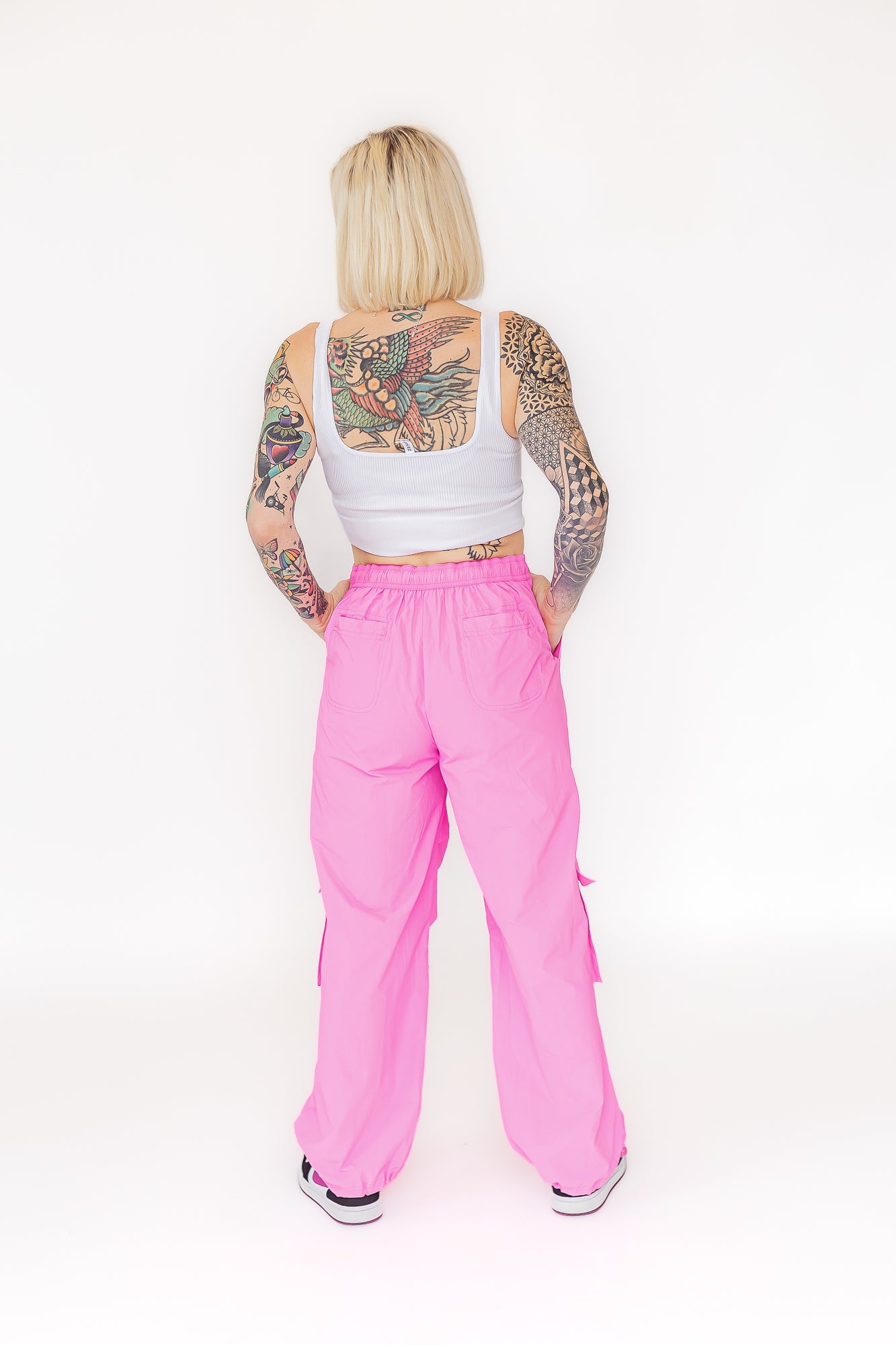 Kitty Cargo's Hot Pink Cargo Drawstring Pants -P15