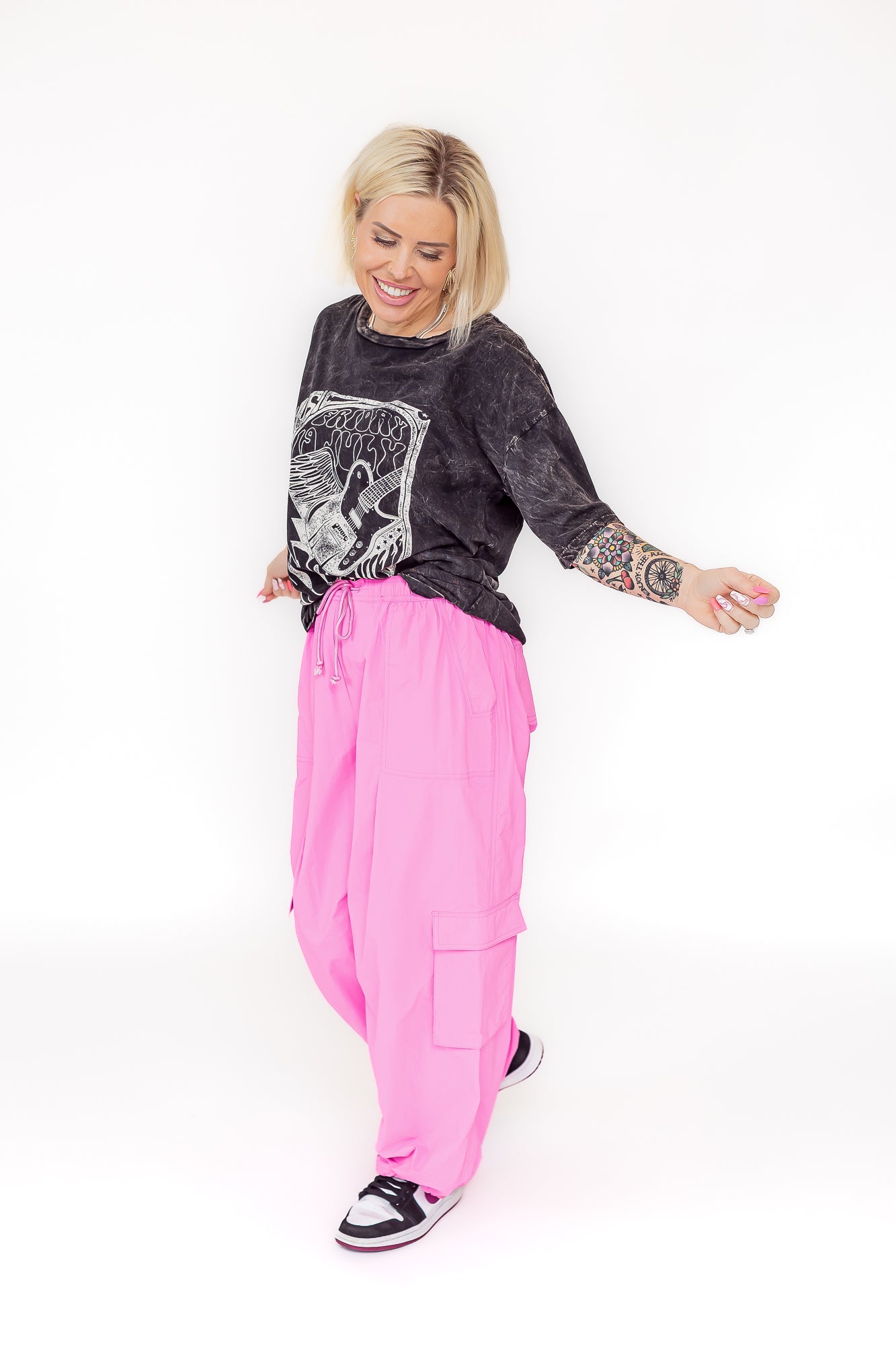 Kitty Cargo's Hot Pink Cargo Drawstring Pants -P15