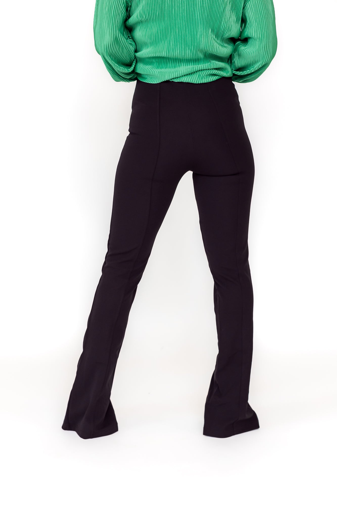 Fun & Flare Black Slit Hem Stretch Pants - P18