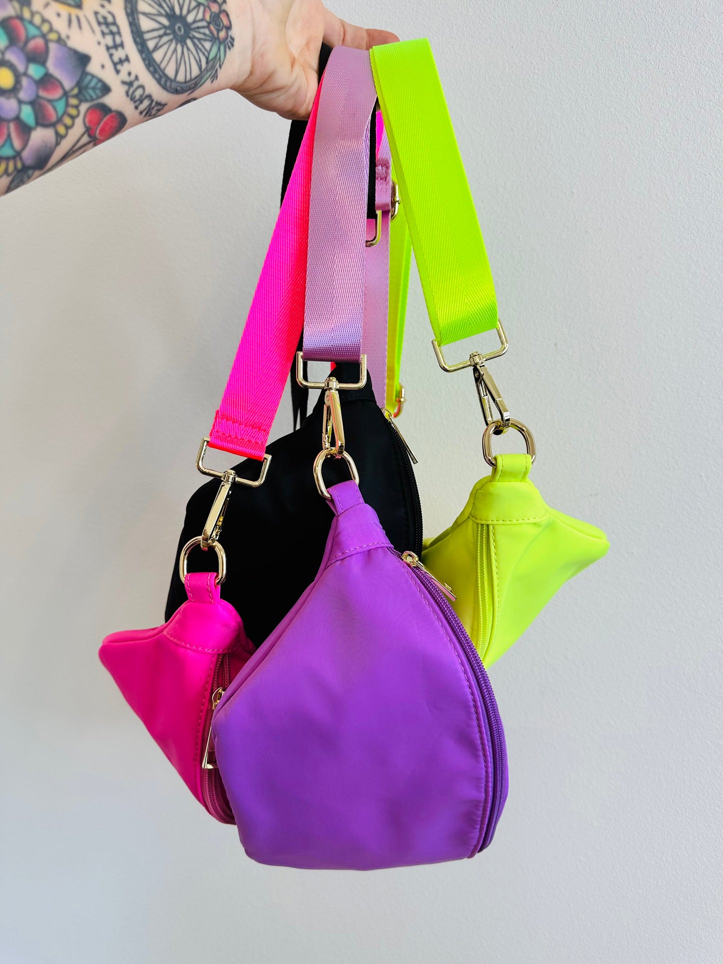 Everyday Perfection Colorful Nylon Sling Bum Hip Bag With strap