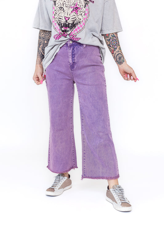 Princess Purple Wide Leg Flare Denim Jeans 7/8ths - P20