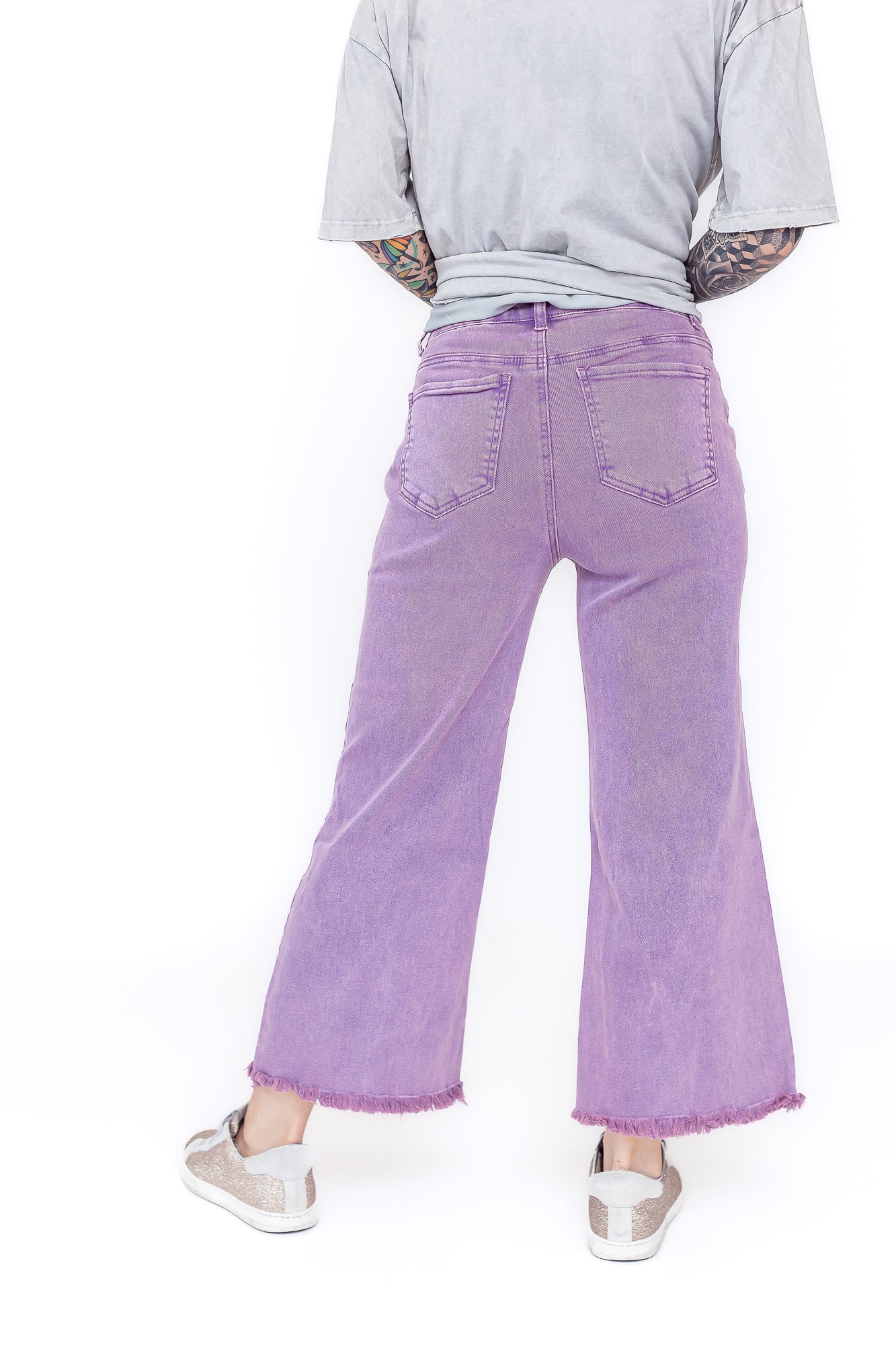 Princess Purple Wide Leg Flare Denim Jeans 7/8ths - P20