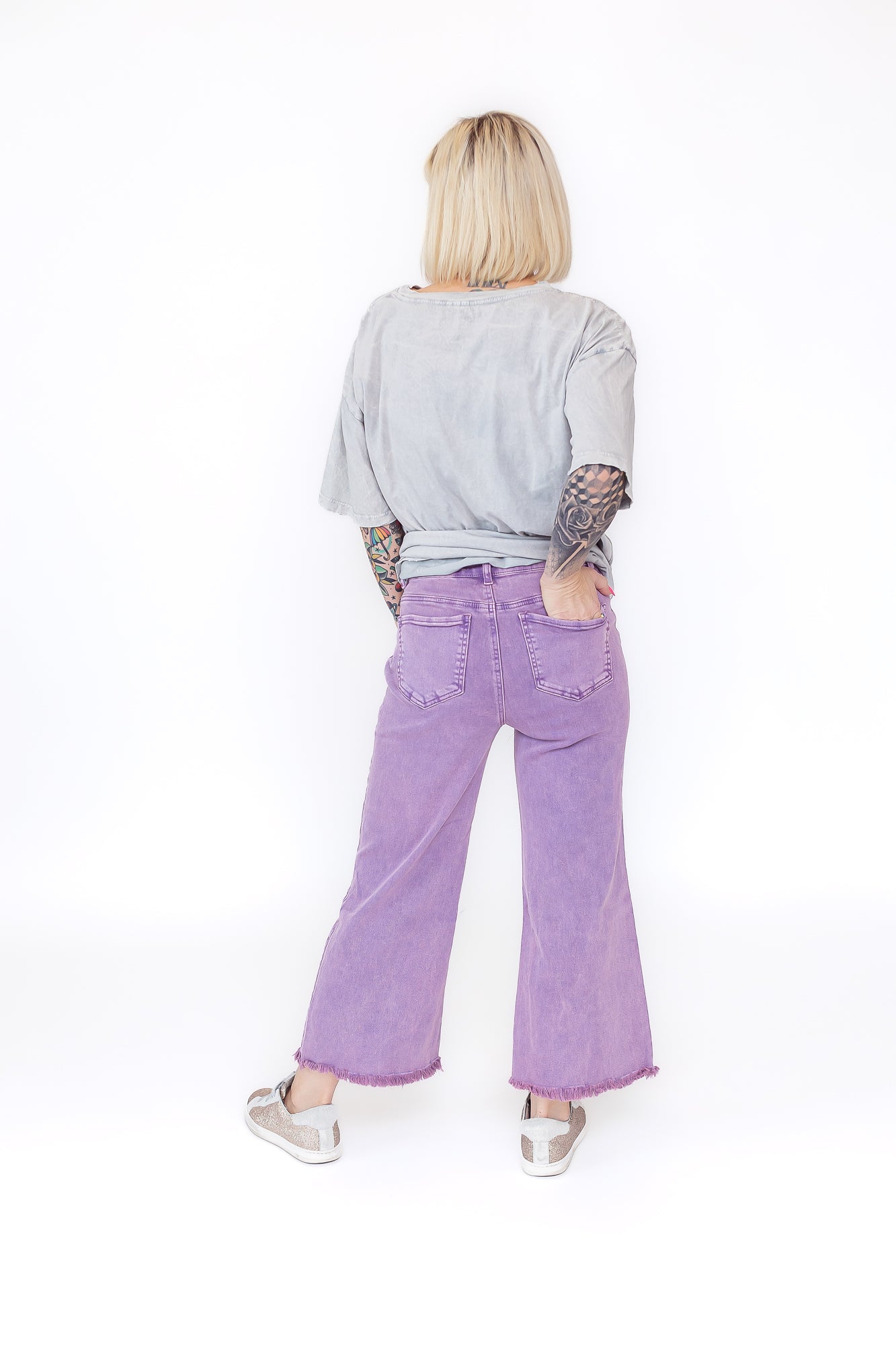 Princess Purple Wide Leg Flare Denim Jeans 7/8ths - P20