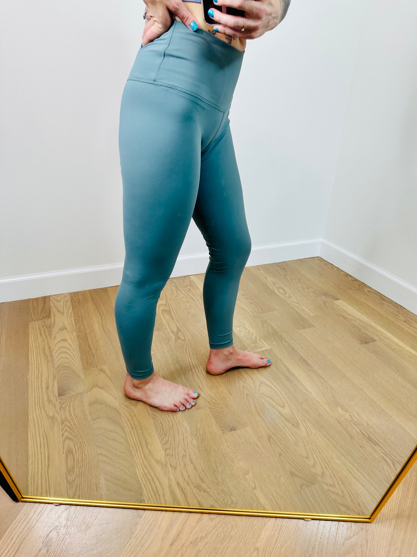 Flawless Leggings Buttery Soft Slate Blue Active Leggings- P33