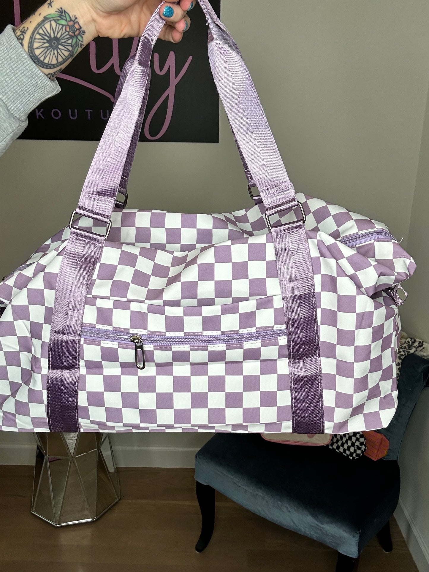 Checkered Weekender Tote- 2 colors