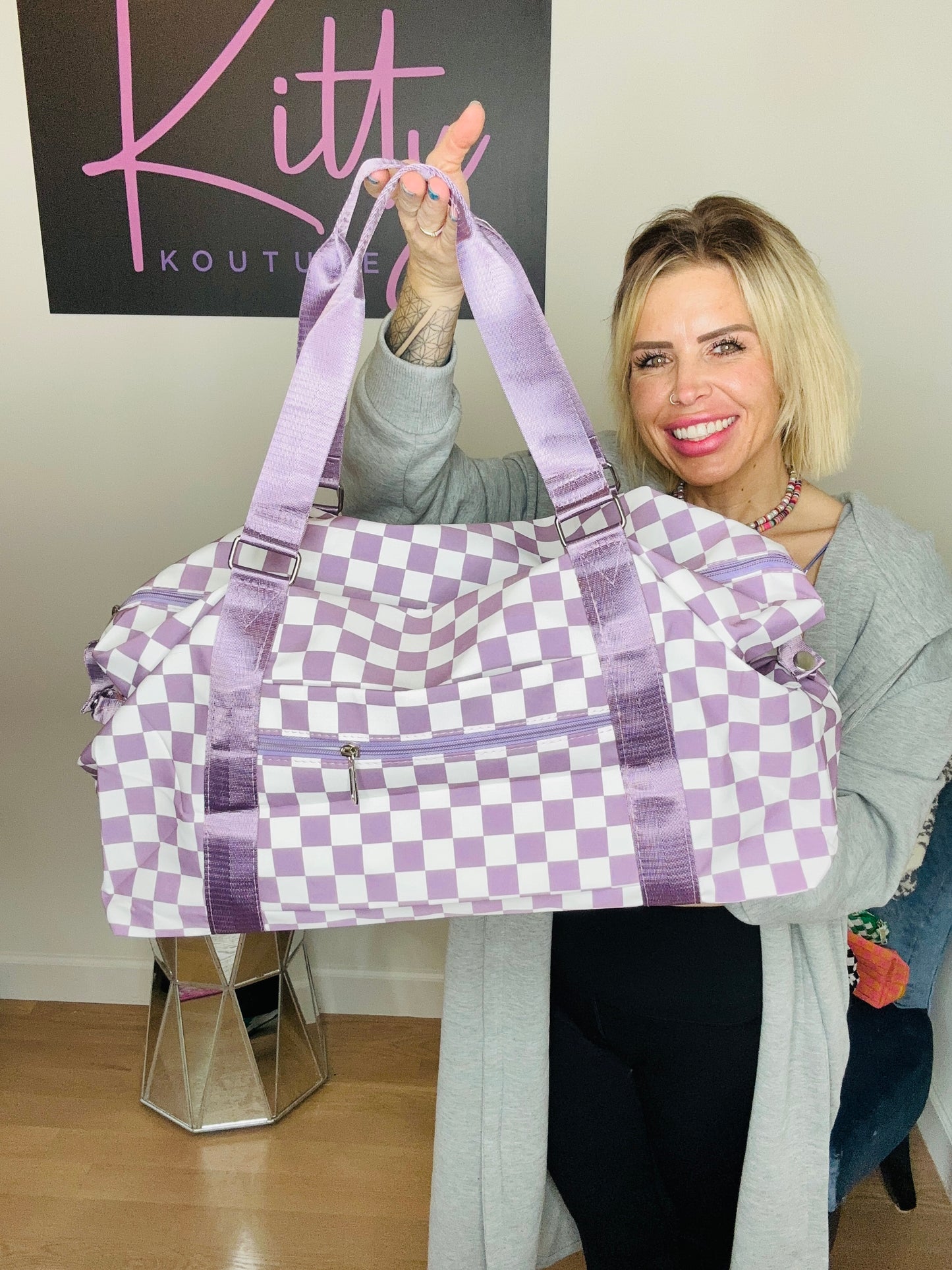 Checkered Weekender Tote- 2 colors