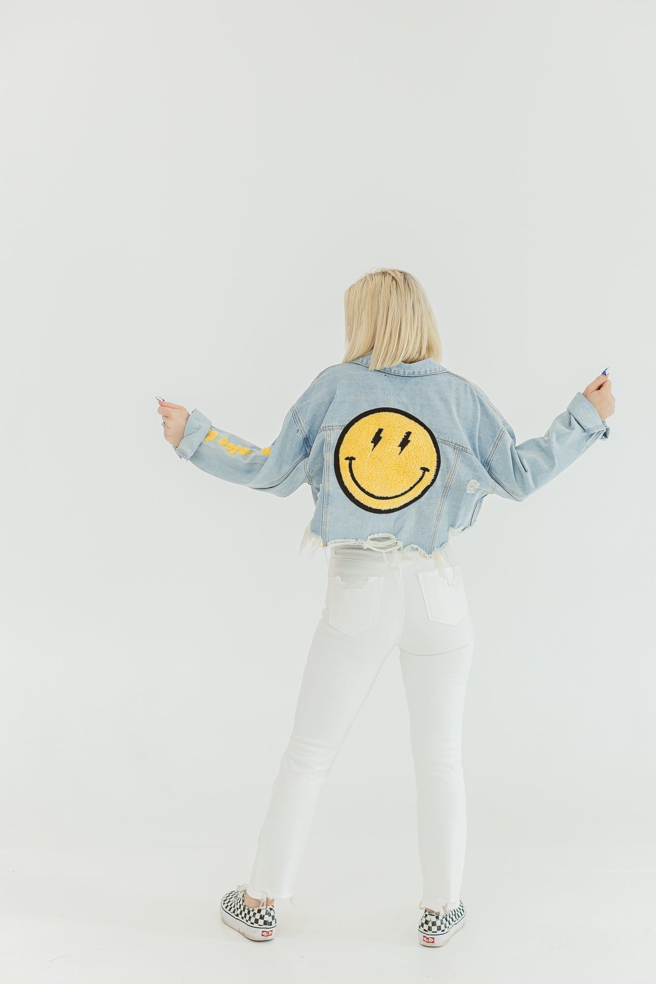 Have a Nice Day Smiley Denim Jacket - J02