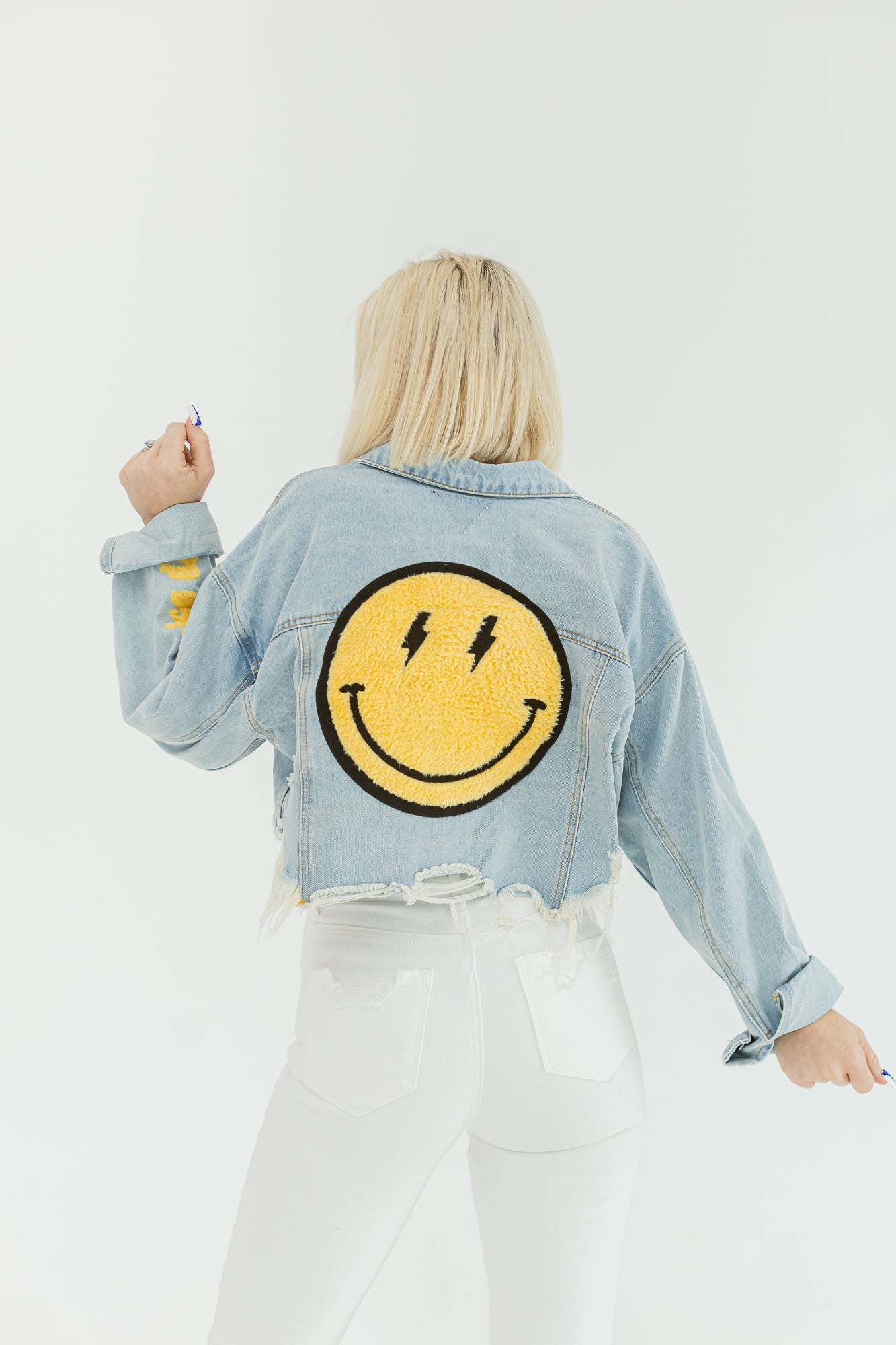 Have a Nice Day Smiley Denim Jacket - J02