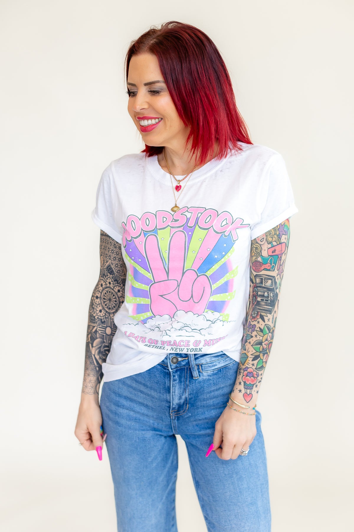 Woodstock 3 days of Peace Burnout Graphic Tee