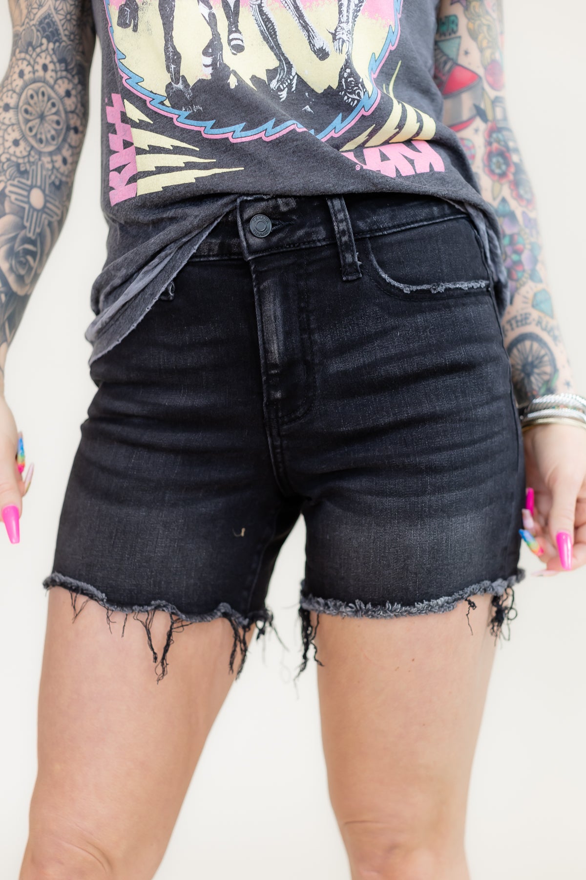 All Summer Long Black Denim Shorts