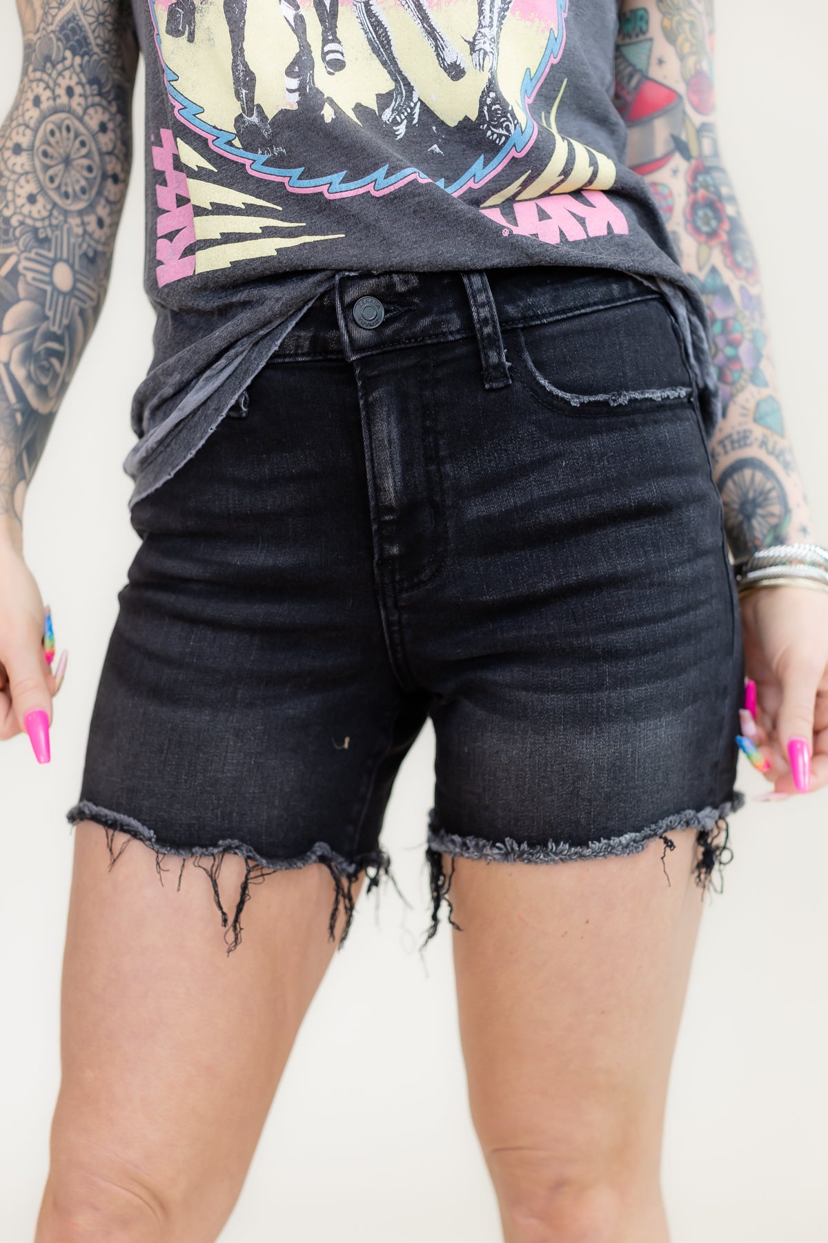 All Summer Long Black Denim Shorts