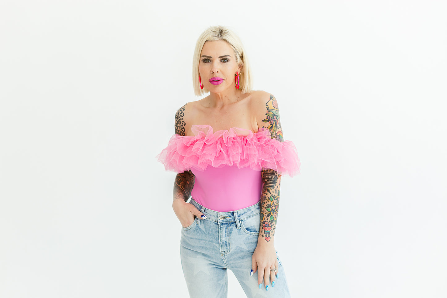 All That Sass Bubble Gum Body Suit- T31