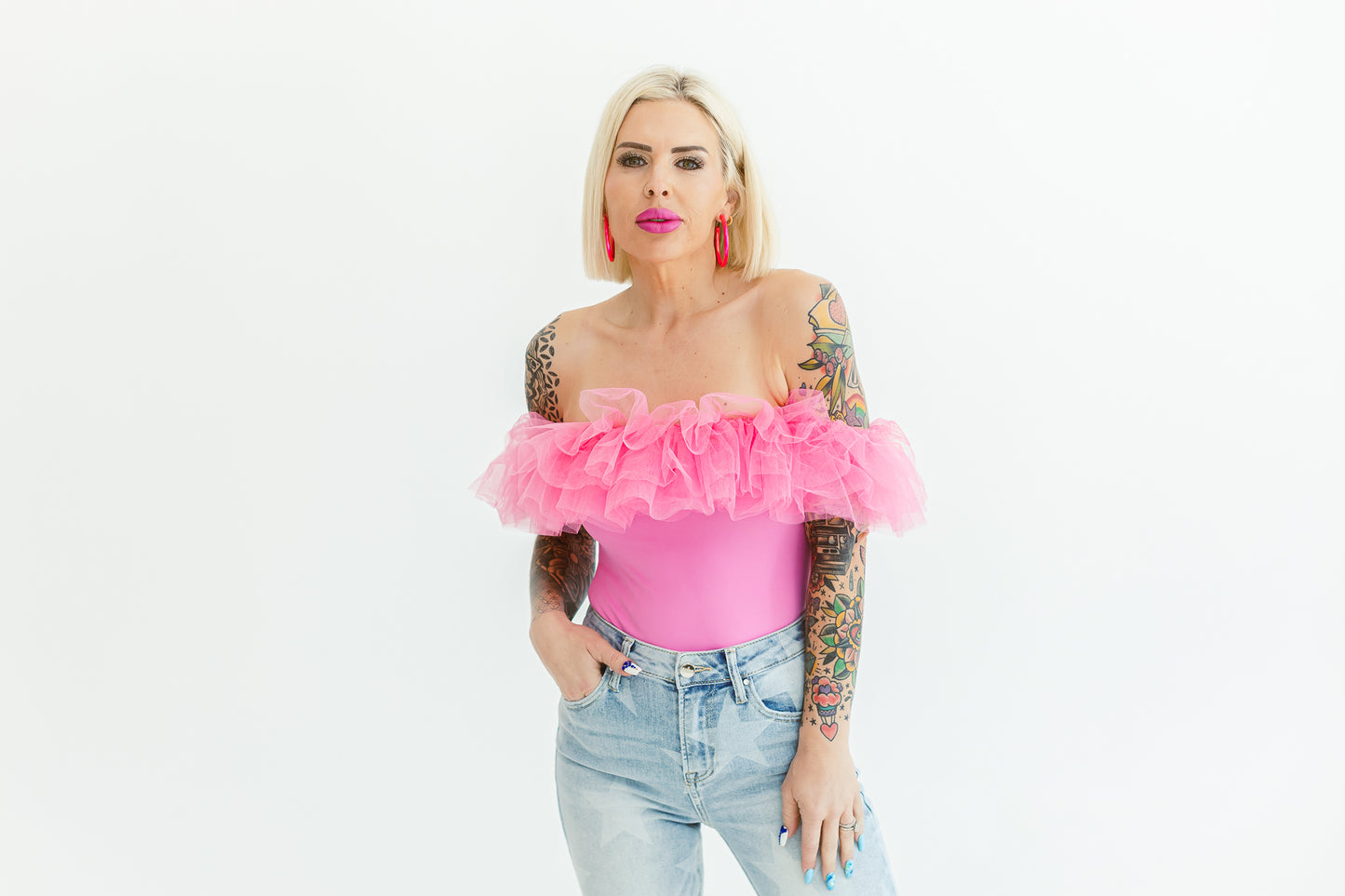 All That Sass Bubble Gum Body Suit- T31