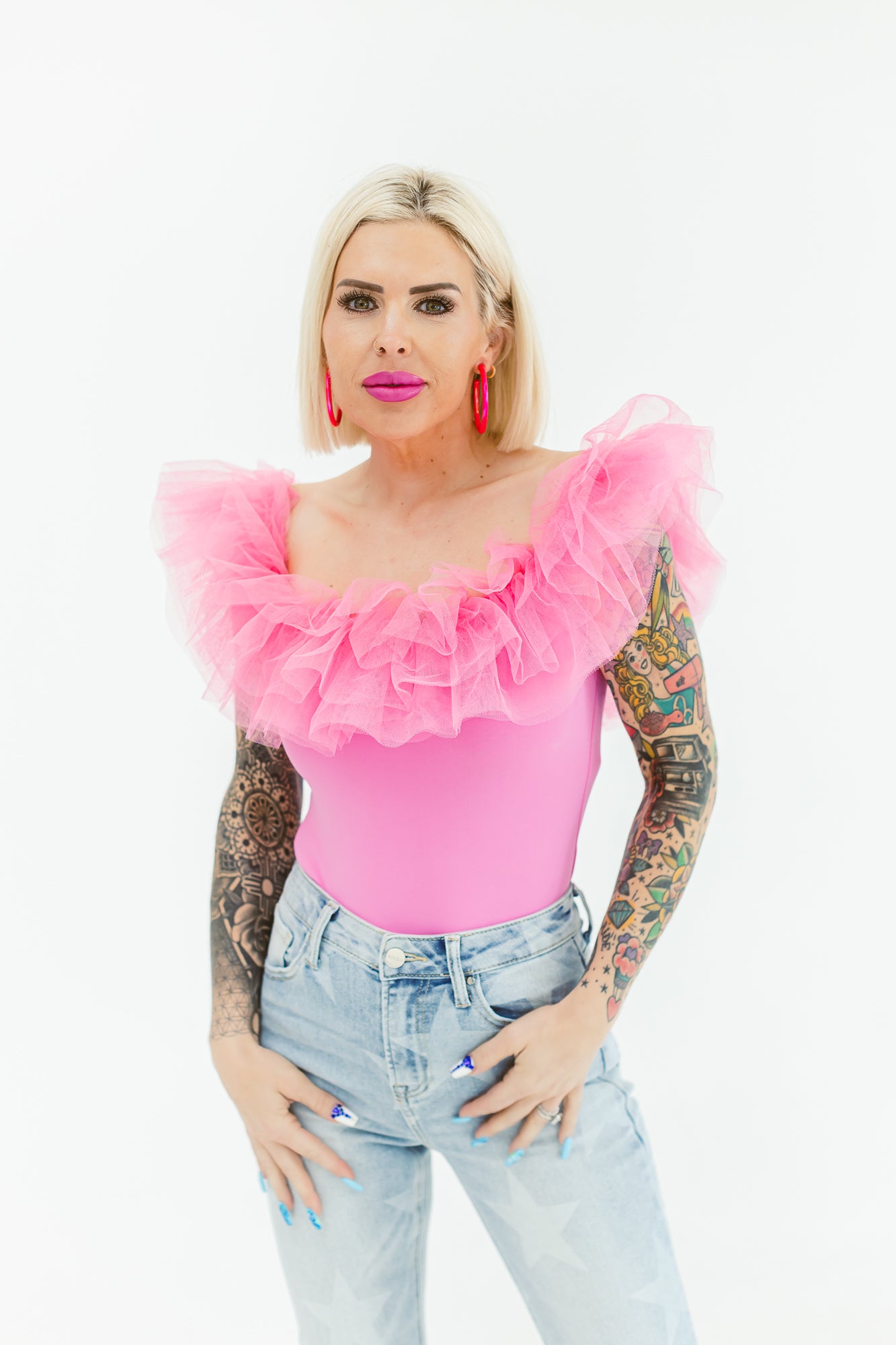 All That Sass Bubble Gum Body Suit- T31