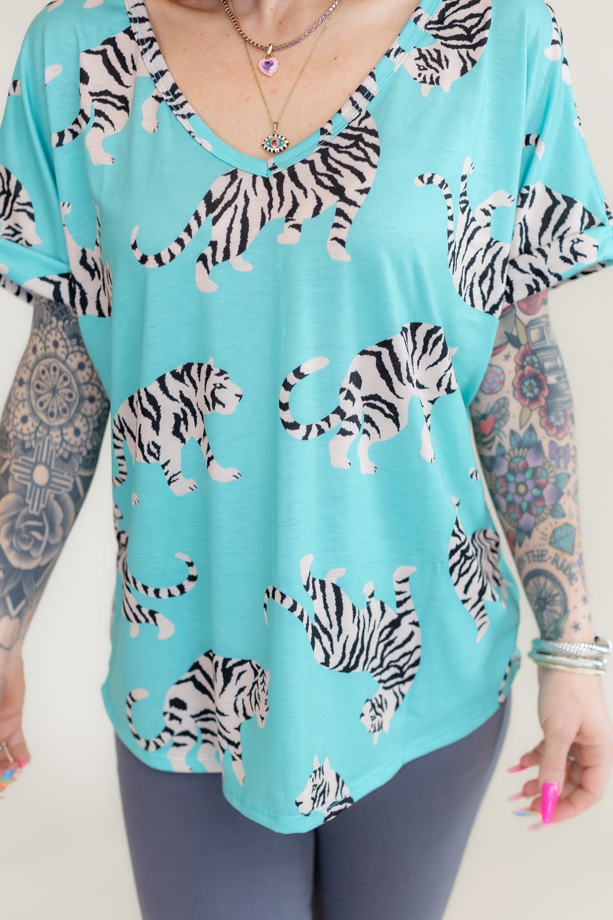 Check Meowt Oversized Tee-Mint - T231