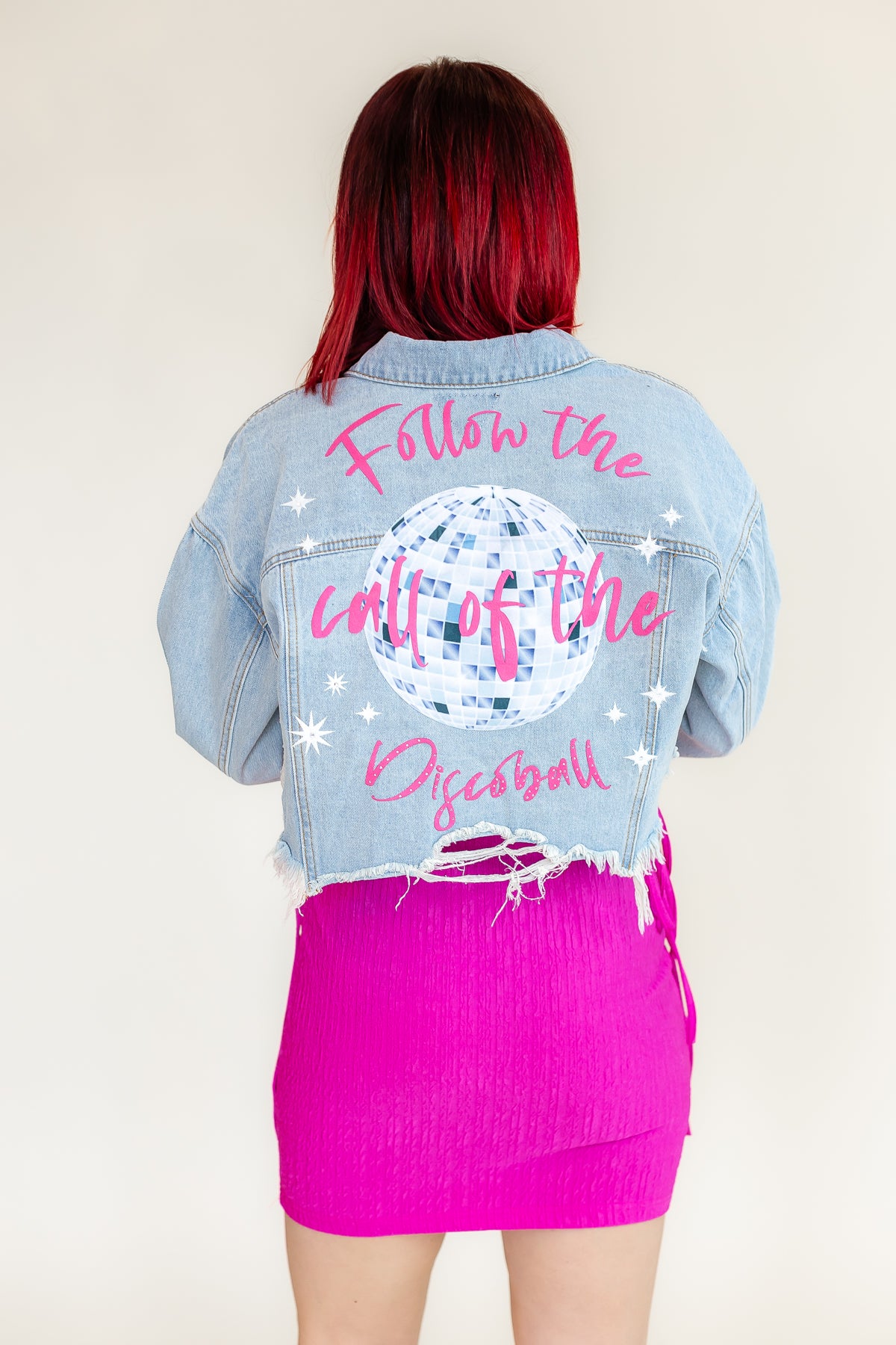 Follow the Call of the Disco Ball Denim Jacket - J32