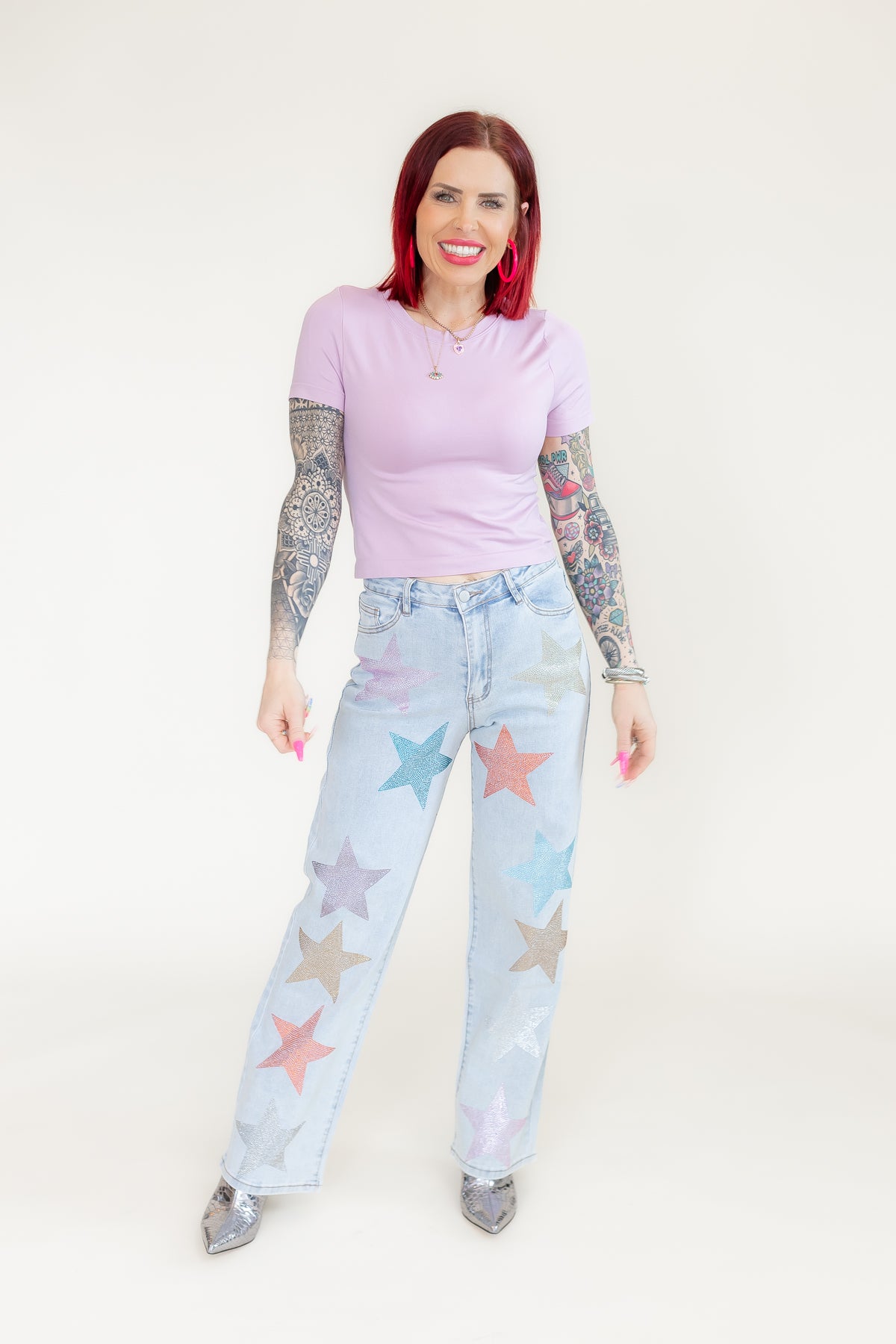 SUPERSTAR Rhinestone Denim Jeans - P52