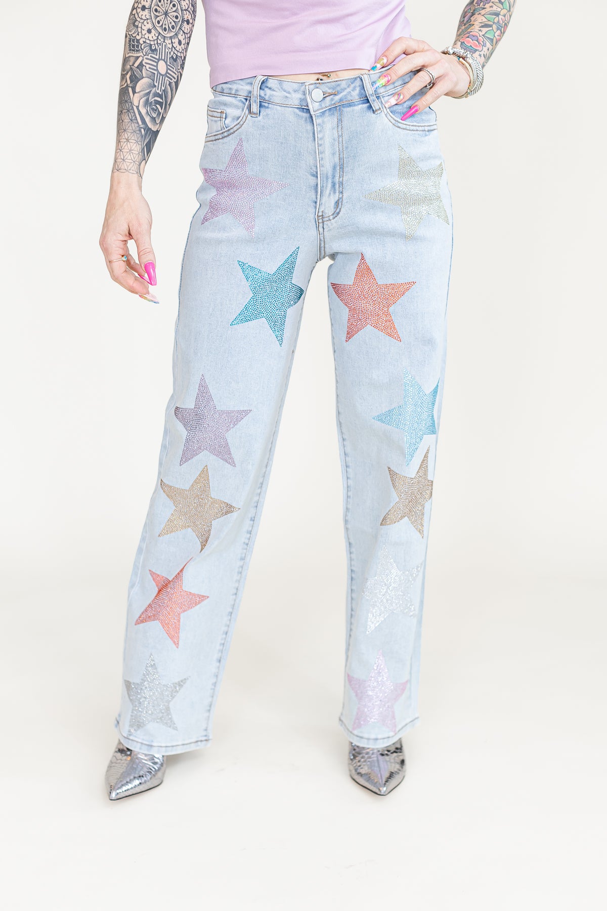 SUPERSTAR Rhinestone Denim Jeans - P52