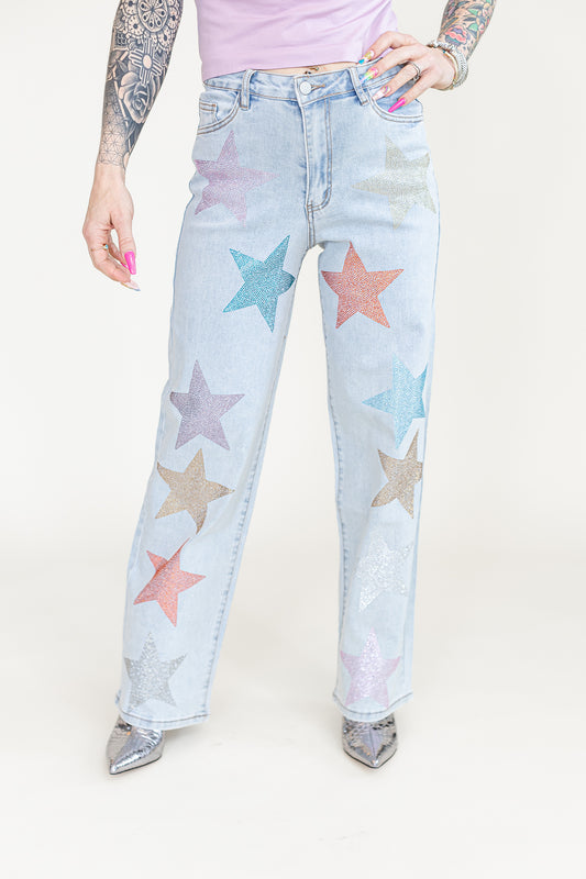 SUPERSTAR Rhinestone Denim Jeans - P52