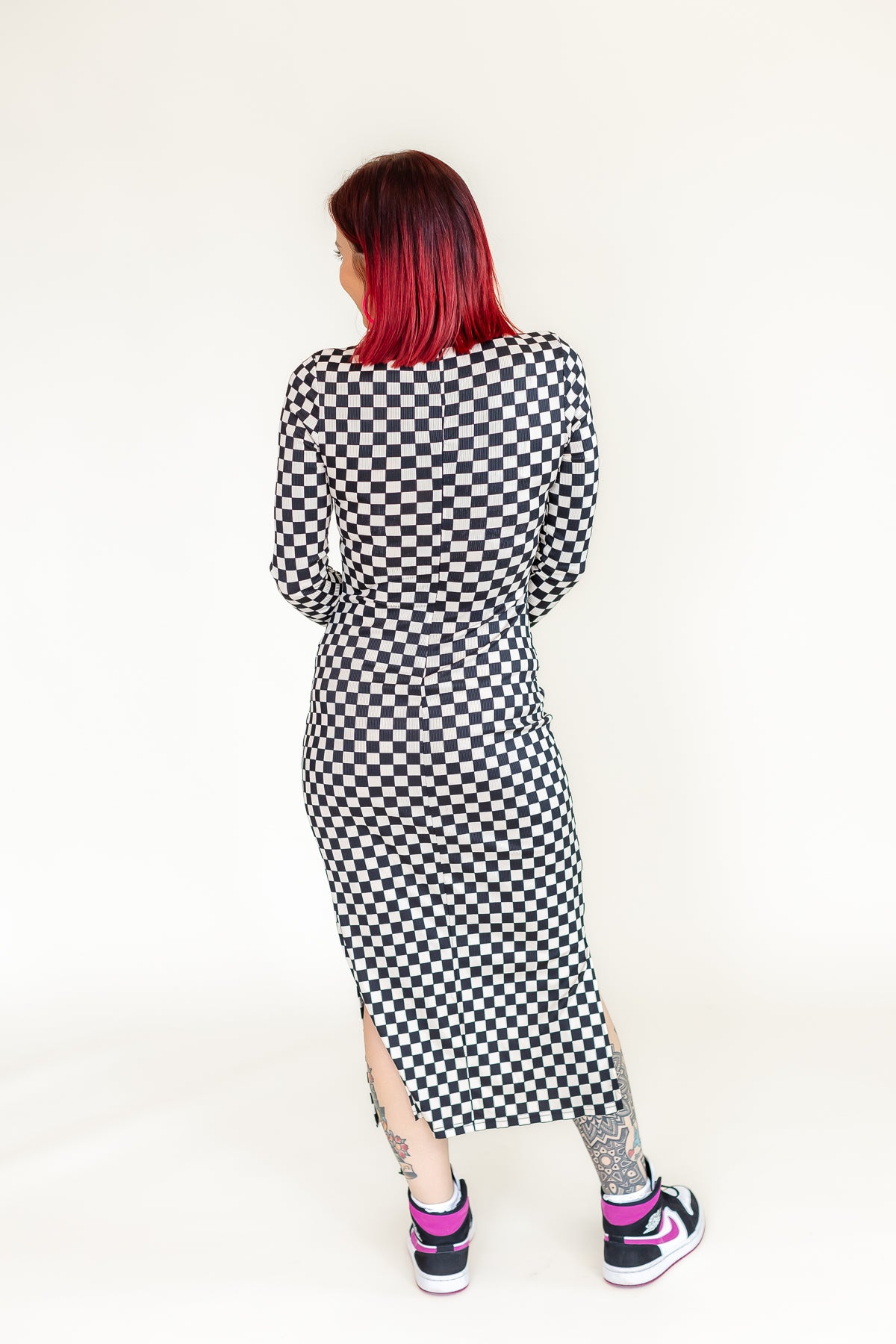 Check On Me Checkered Midi Dress - D14