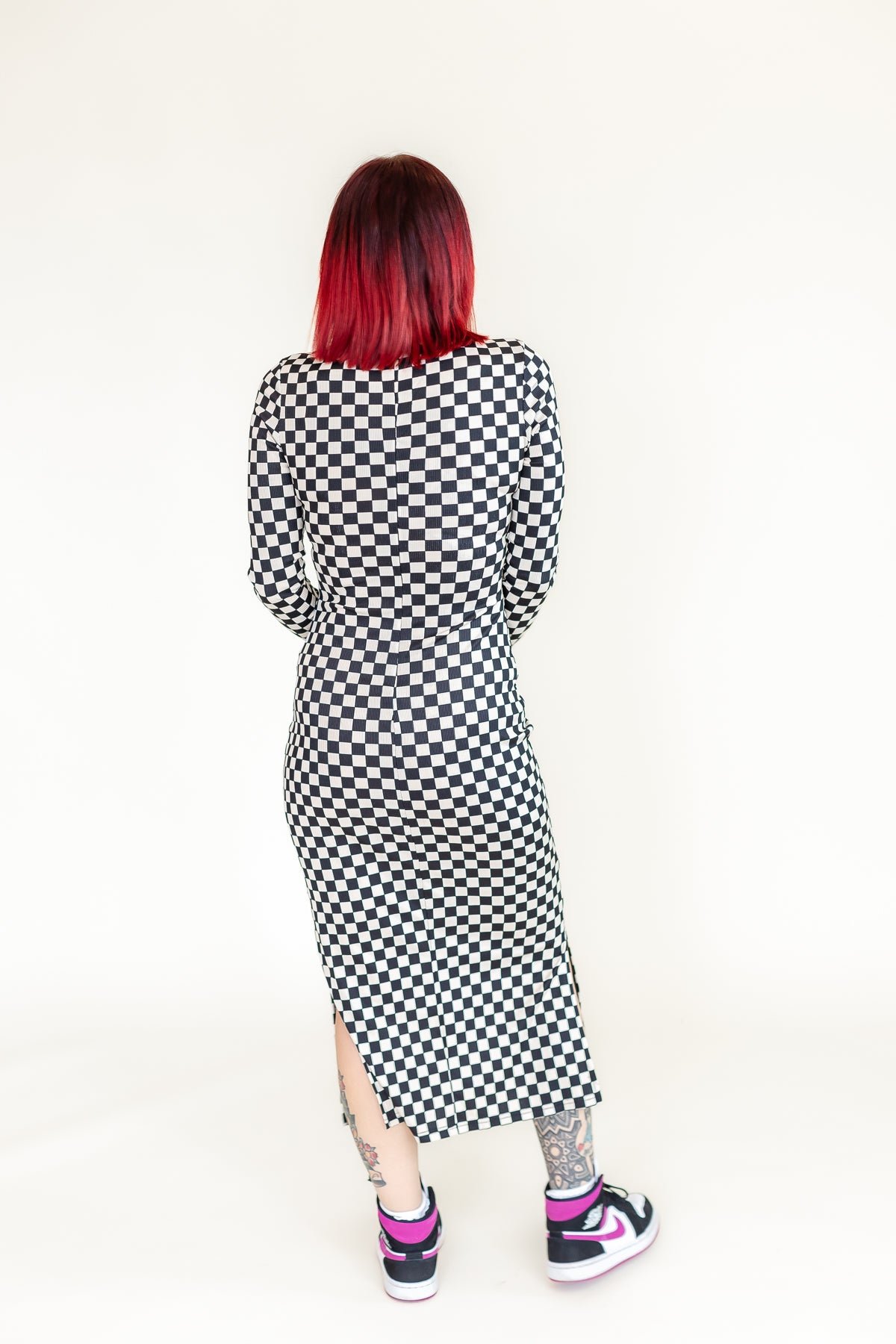 Check On Me Checkered Midi Dress - D14