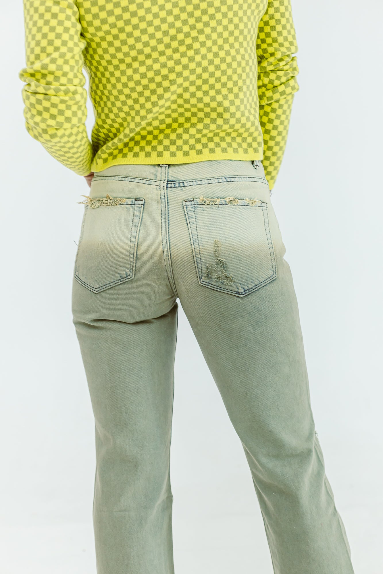 Strike a Pose Ombre Olive Denim Jean - P04