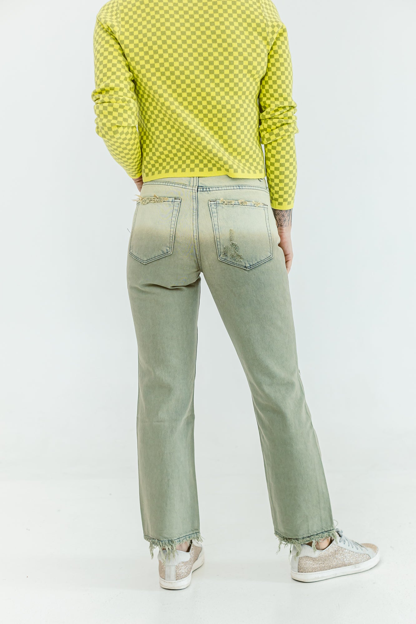 Strike a Pose Ombre Olive Denim Jean - P04