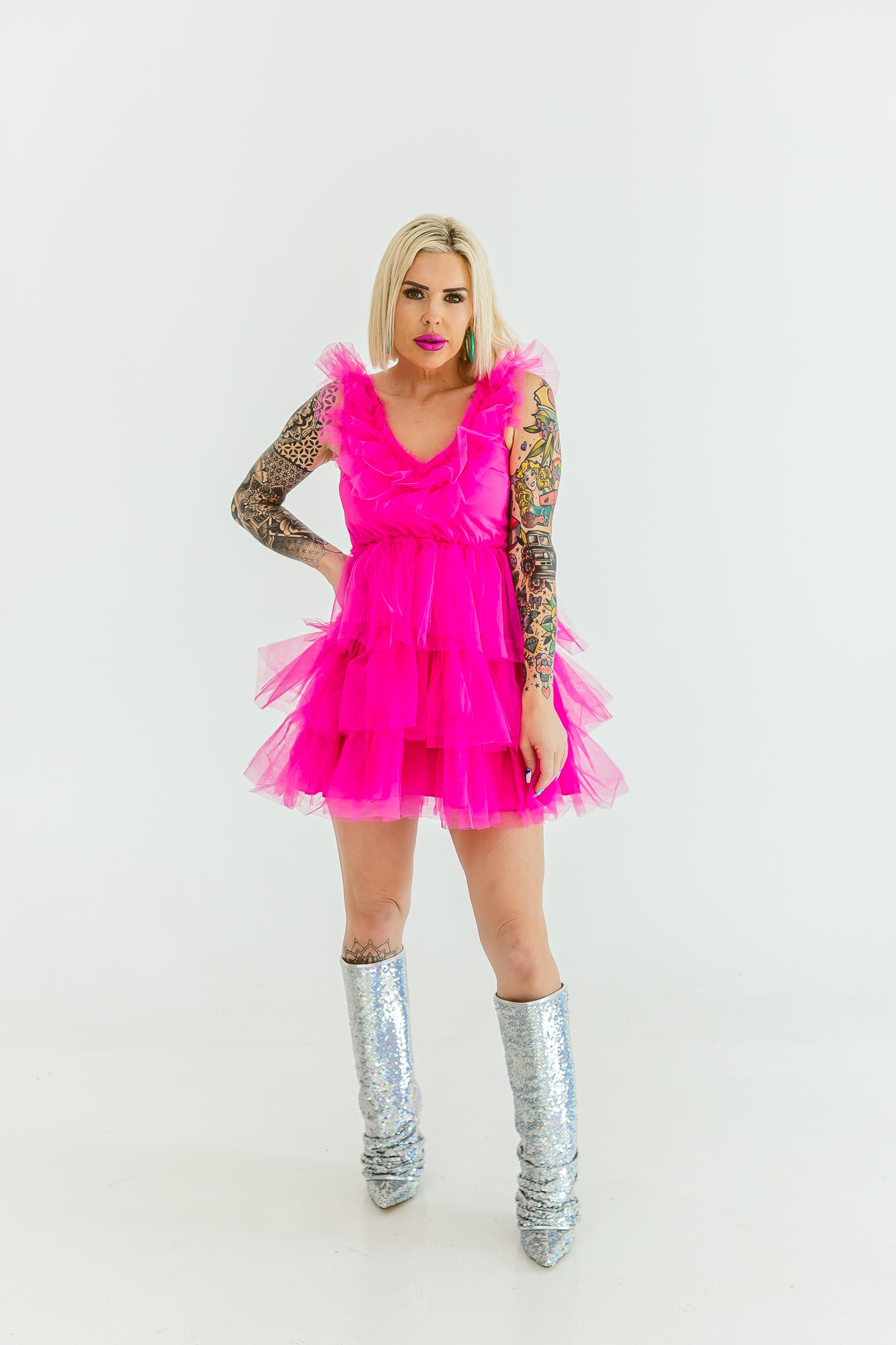 Barbie Dream World Hot Pink Tulle Dress- D03