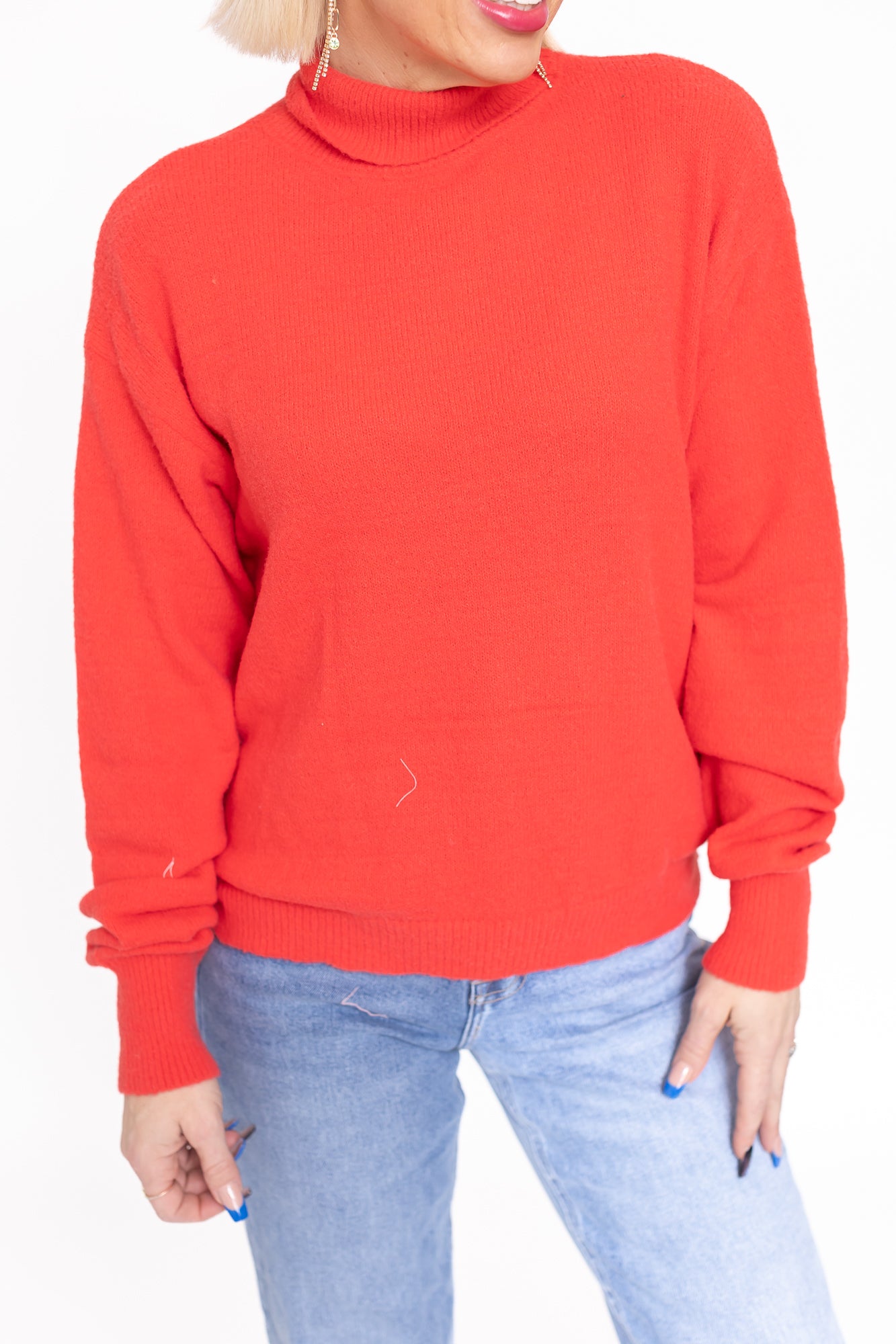 Too Dreamy Red High Neck Sweater - T148