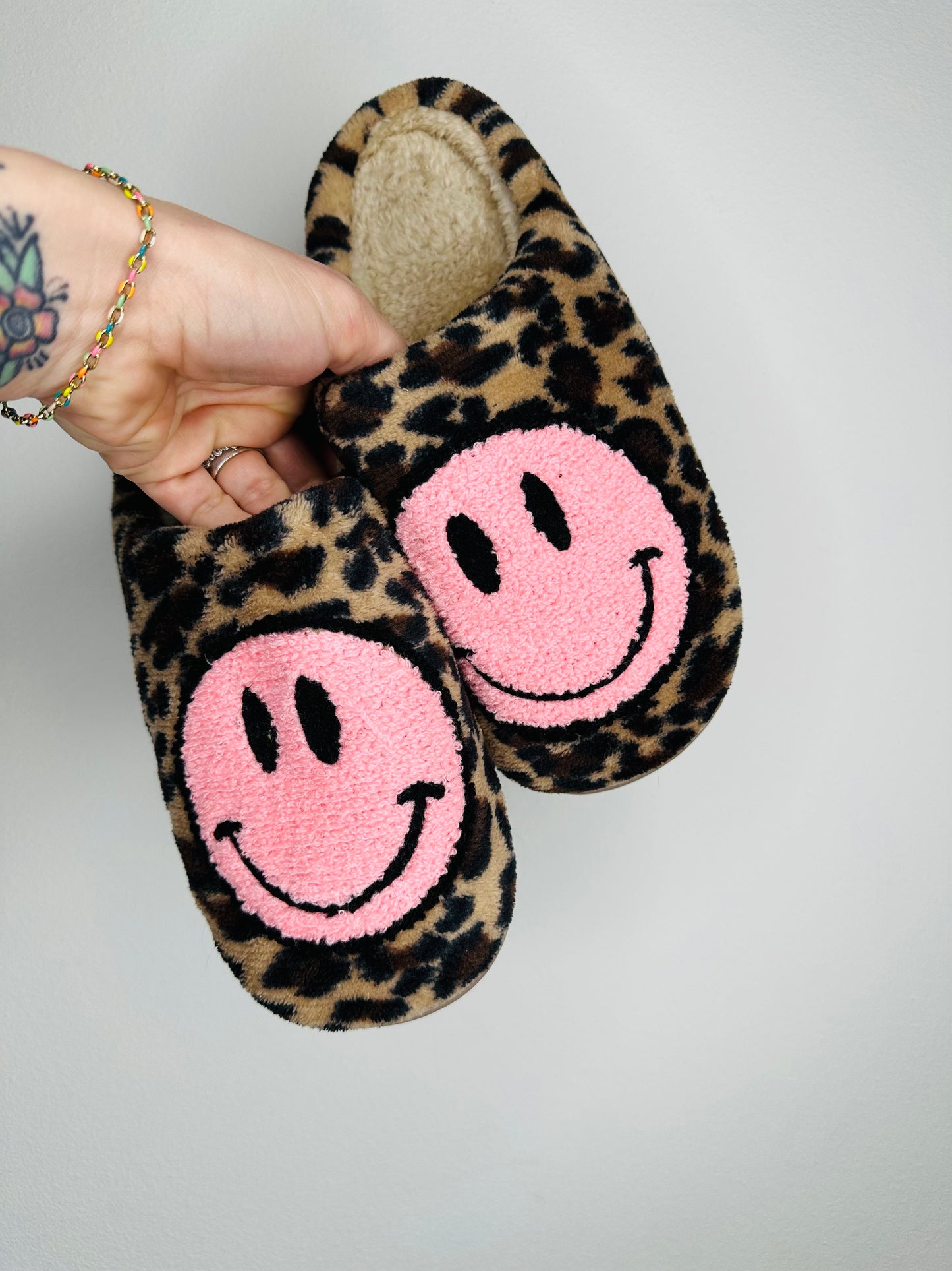 Leopard Smiley Slippers