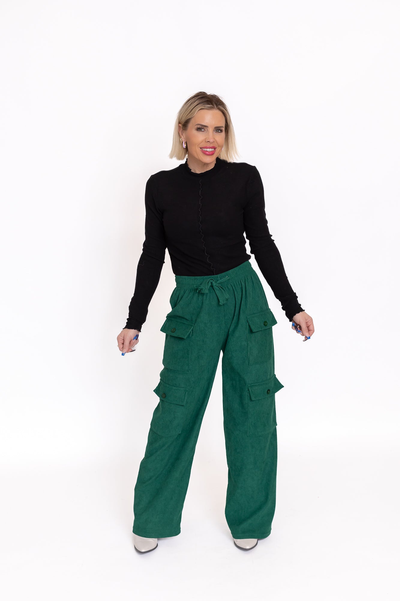 Green With Envy Corduroy Cargo Pants -P25