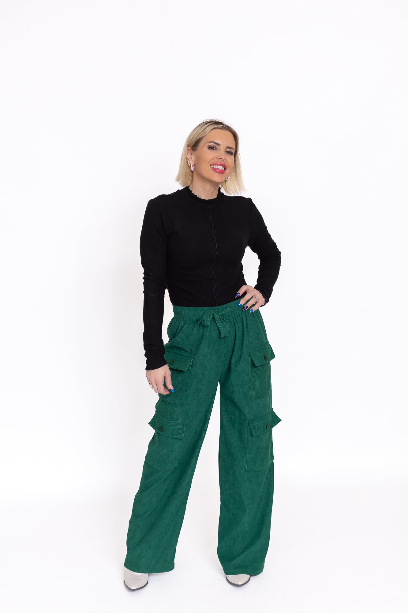 Green With Envy Corduroy Cargo Pants -P25